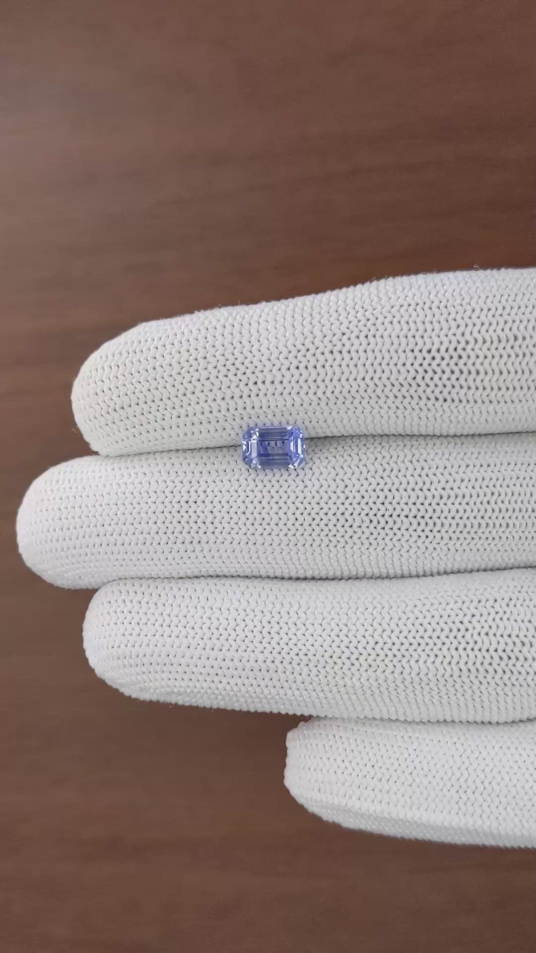 1.52 Ct. Blue Sapphire from Ceylon (Sri Lanka) Size Video