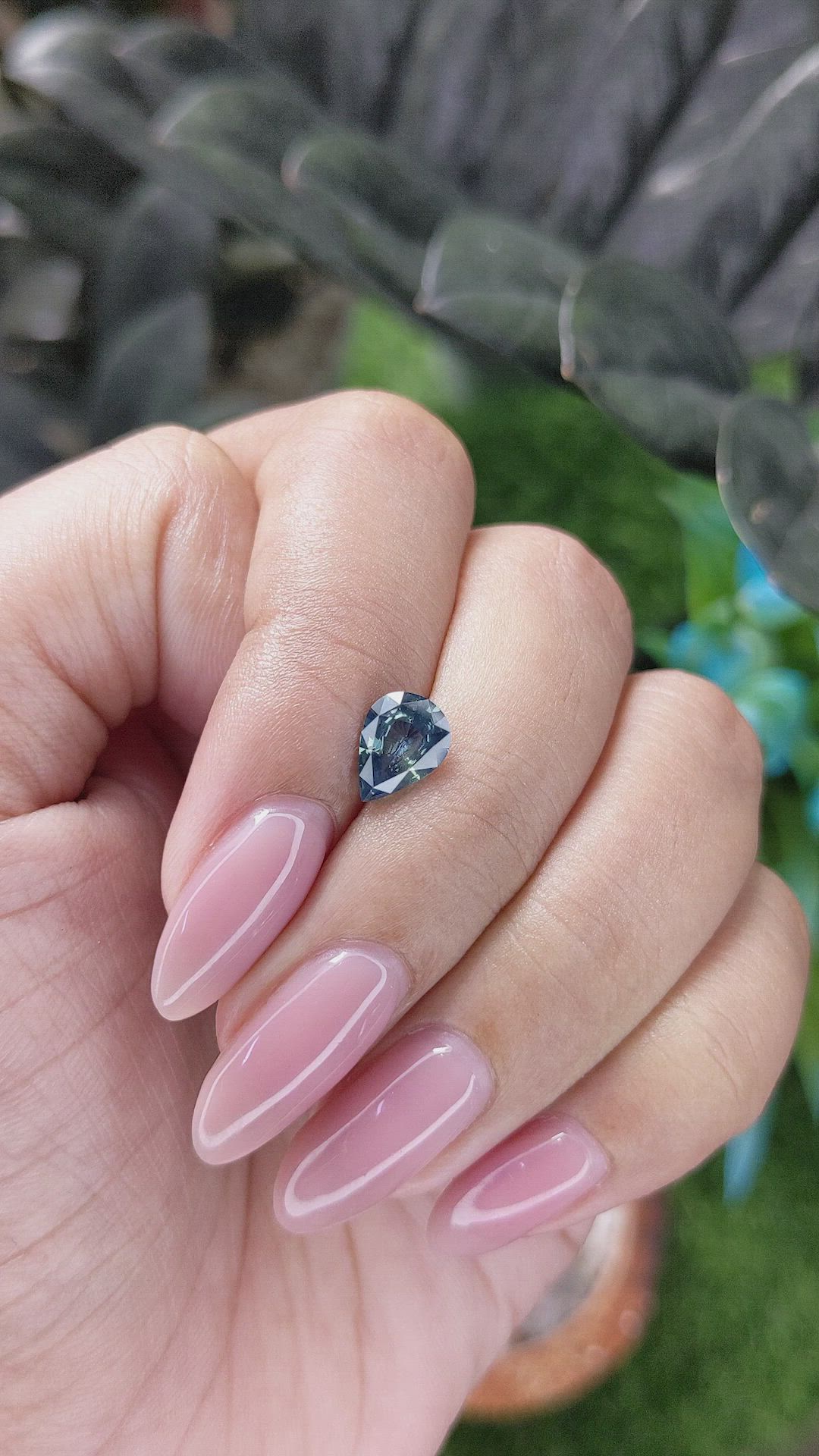 1.10 Ct. Bluish Green Sapphire from Madagascar Size Video