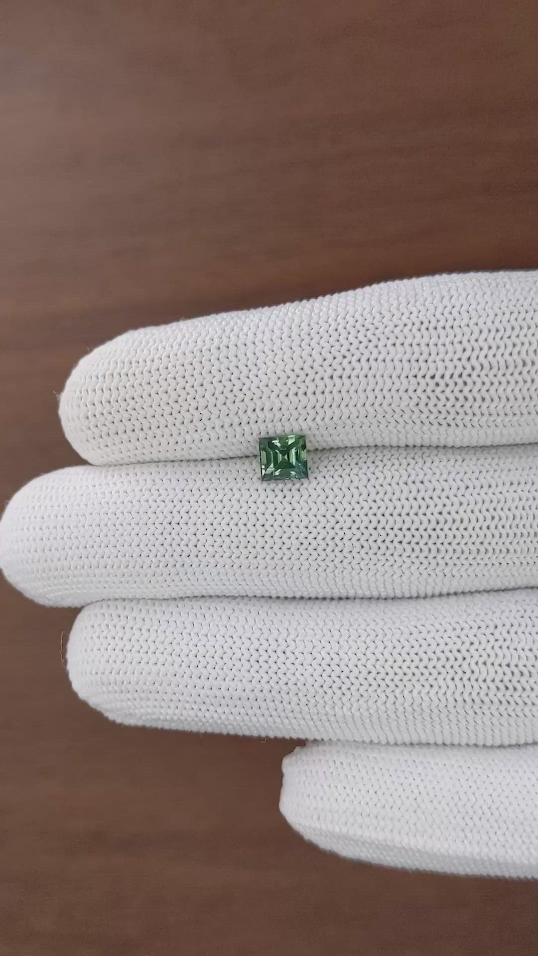 1.01 Ct. Bluish Green Sapphire from Madagascar Size Video