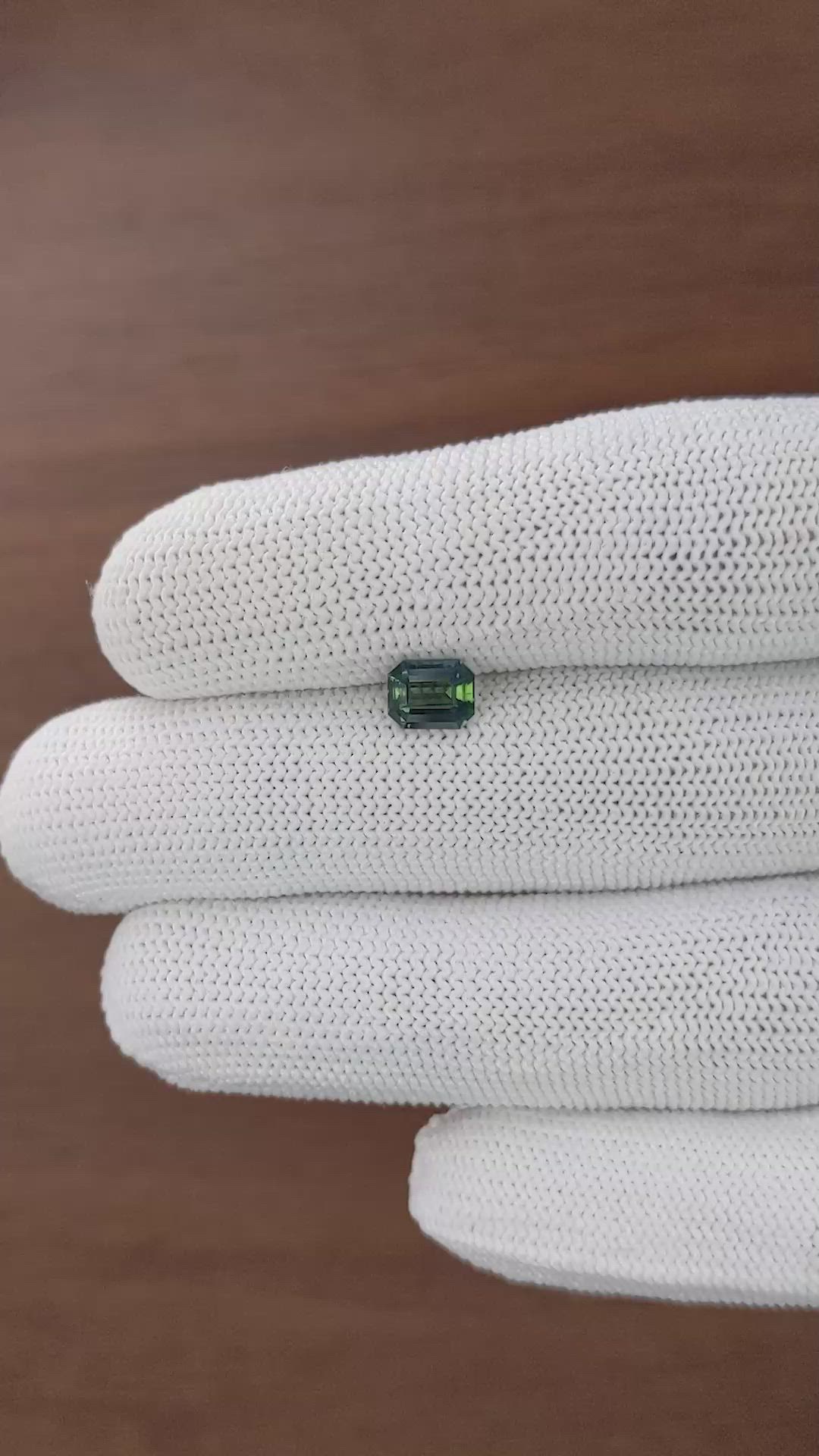 1.06 Ct. Bluish Green Sapphire from Madagascar Size Video
