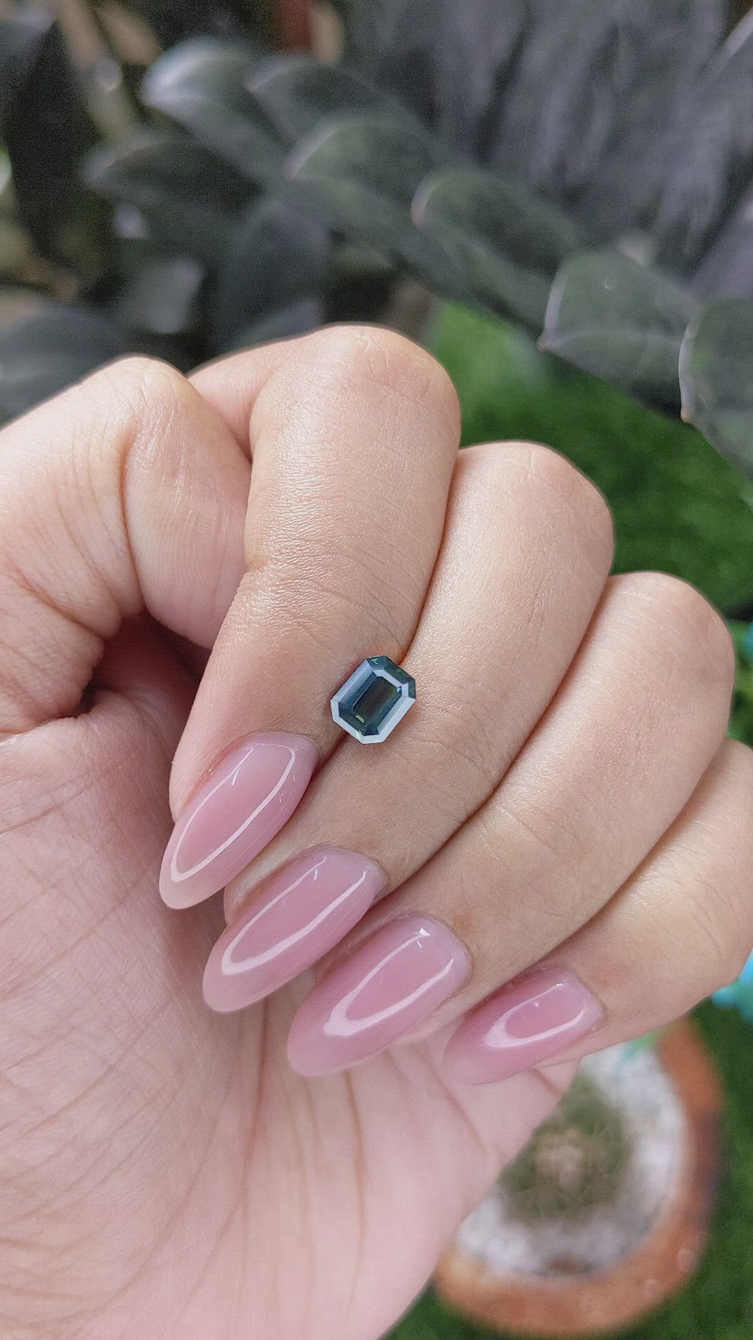 1.06 Ct. Bluish Green Sapphire from Madagascar Size Video