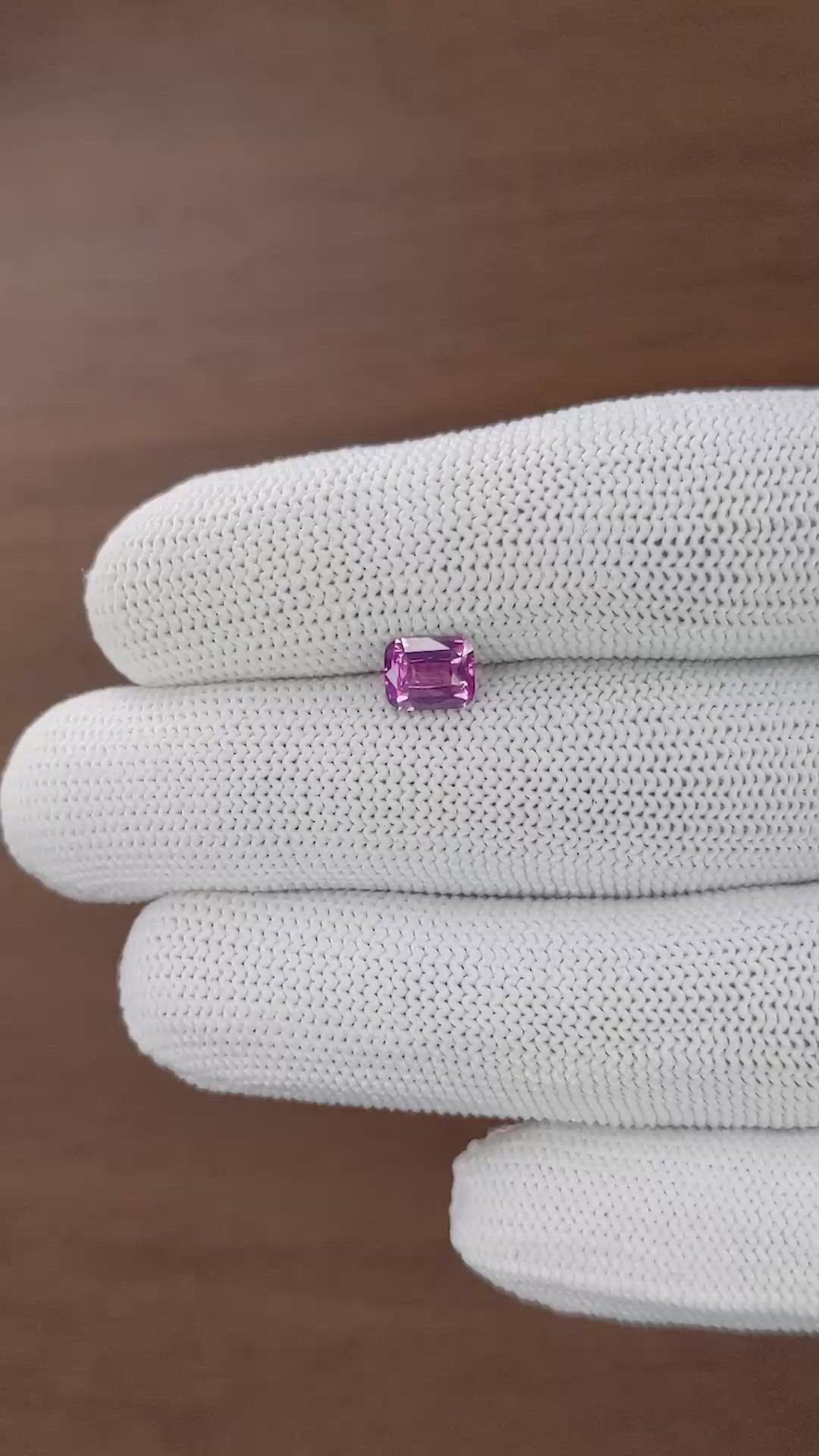 1.18 Ct. Purplish Pink Sapphire from Madagascar Size Video