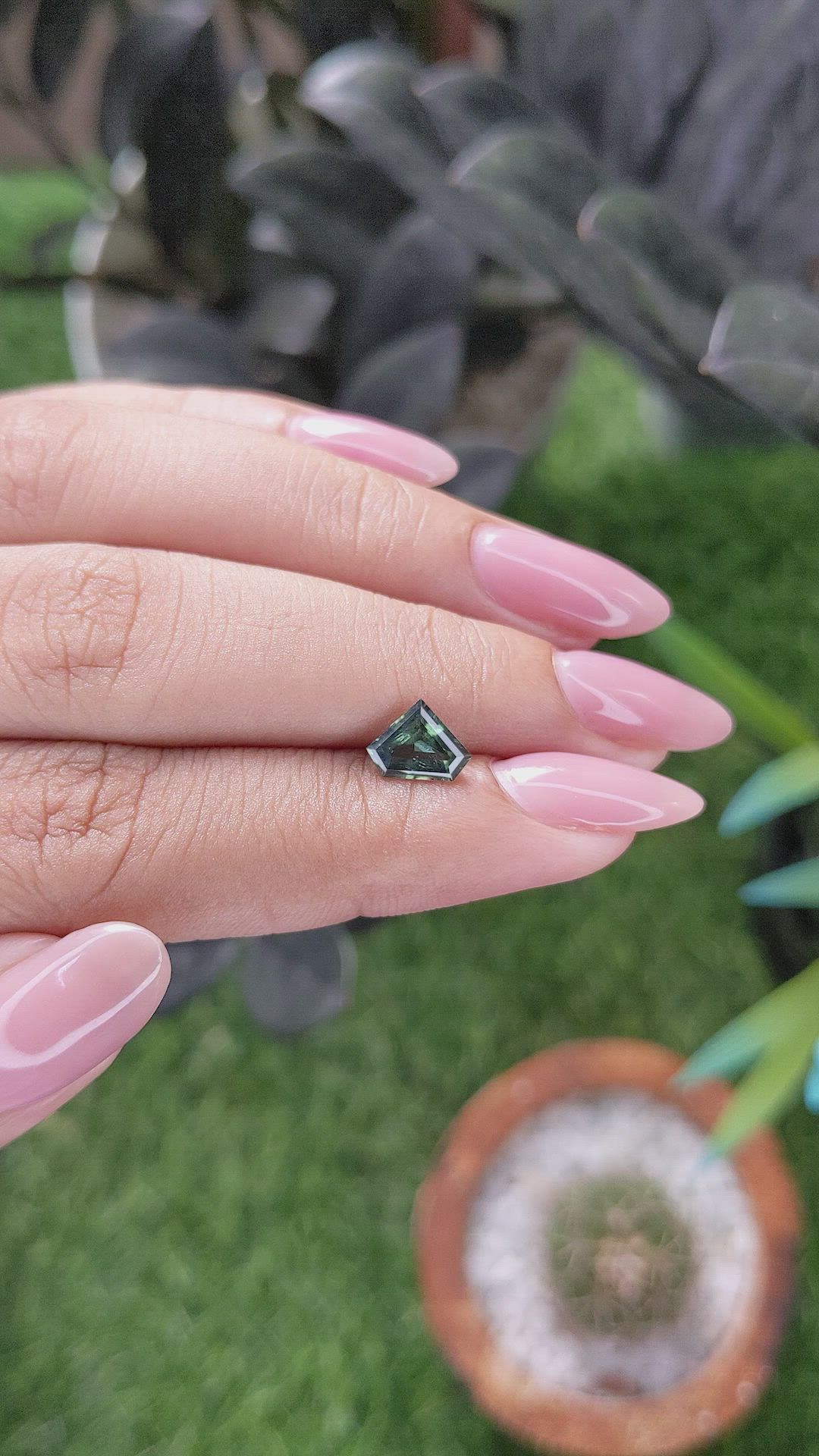 1.07 Ct. Bluish Green Sapphire from Madagascar Size Video