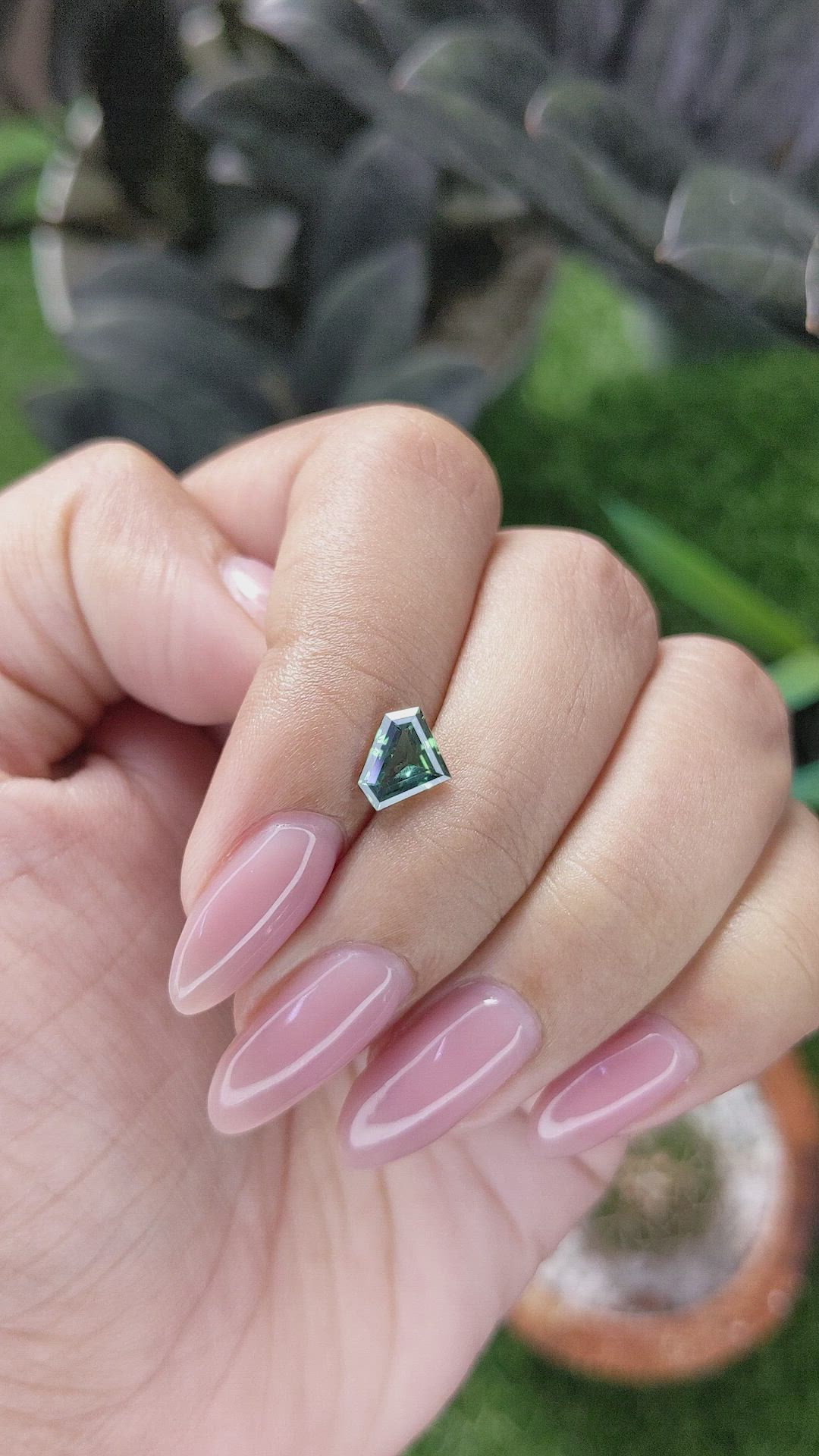 1.07 Ct. Bluish Green Sapphire from Madagascar Size Video