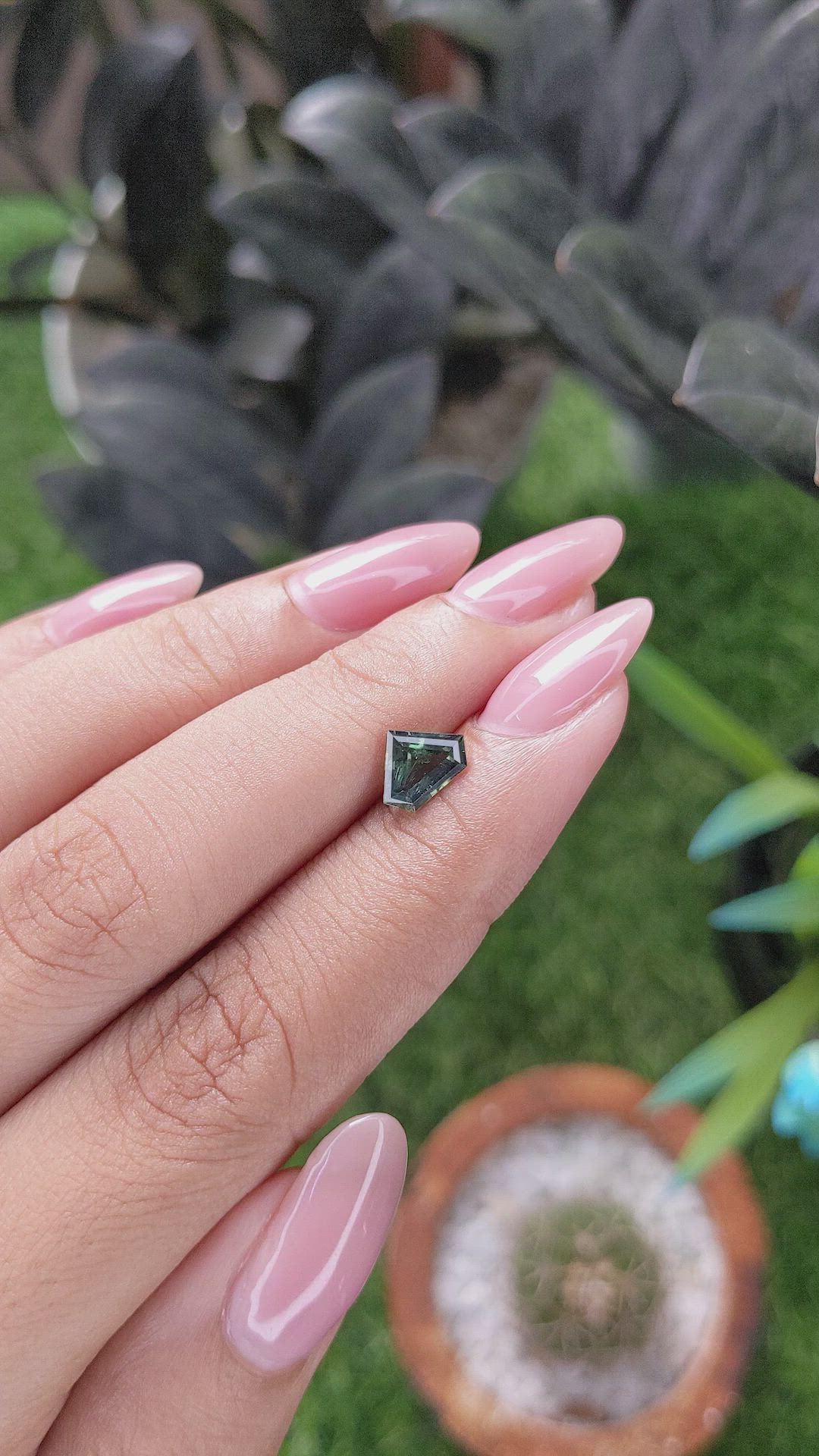 1.07 Ct. Bluish Green Sapphire from Madagascar Size Video