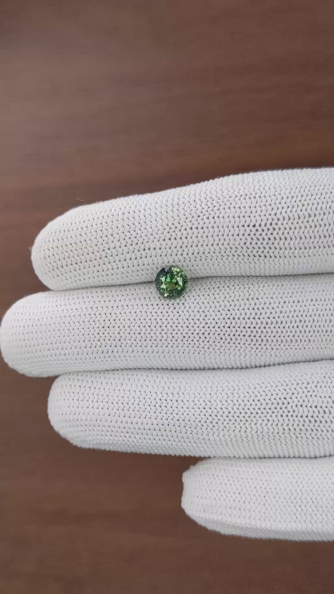 1.11 Ct. Yellowish Green Sapphire from Madagascar Size Video