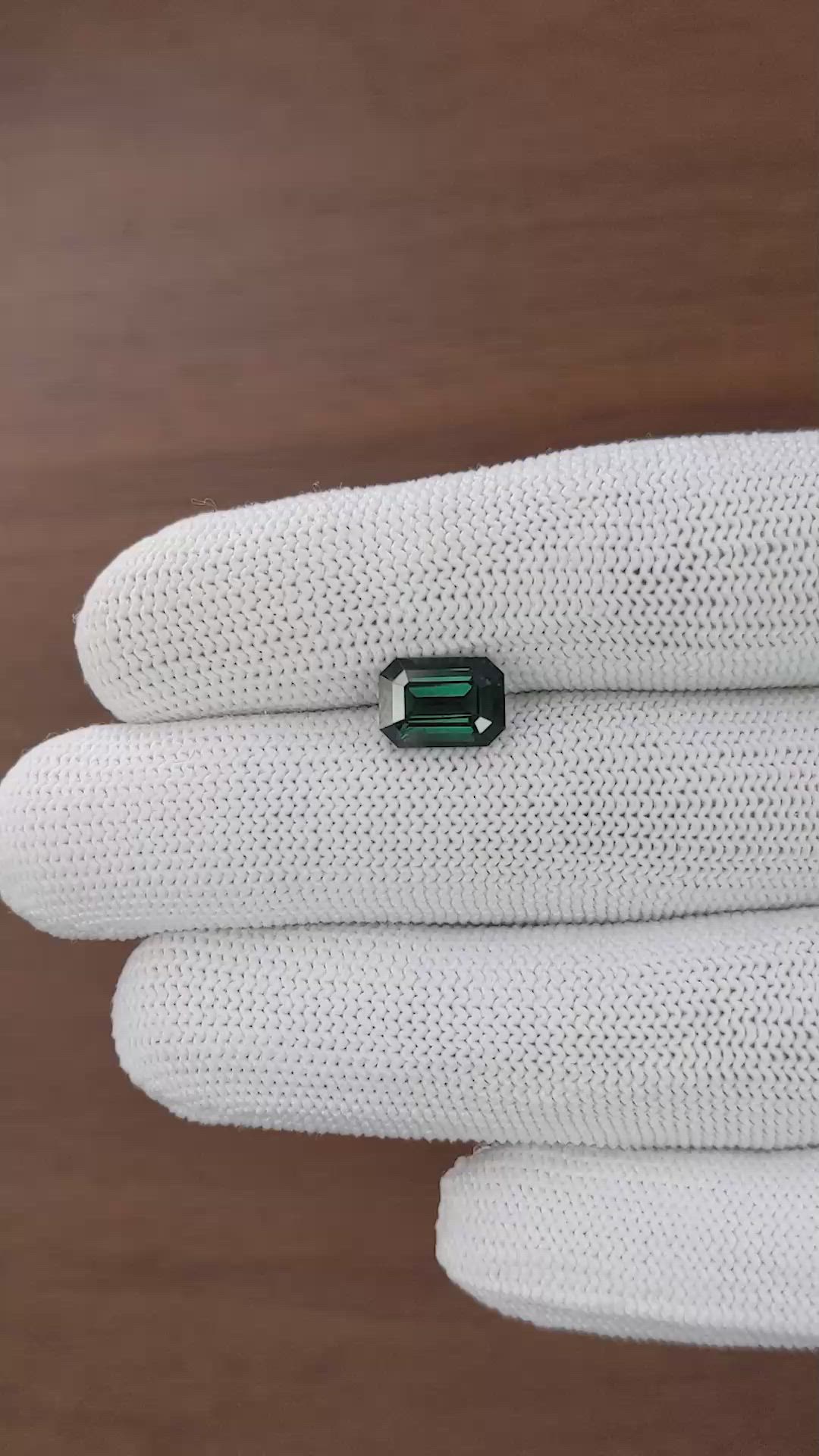 3.01 Ct. Bluish Green Sapphire from Madagascar Size Video