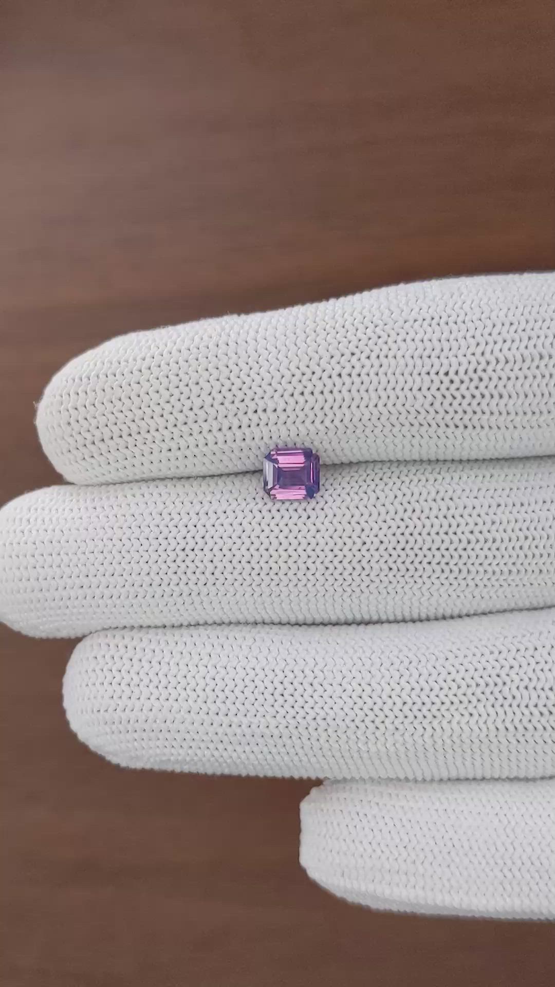 1.03 Ct. Pinkish Purple Sapphire from Tanzania Size Video