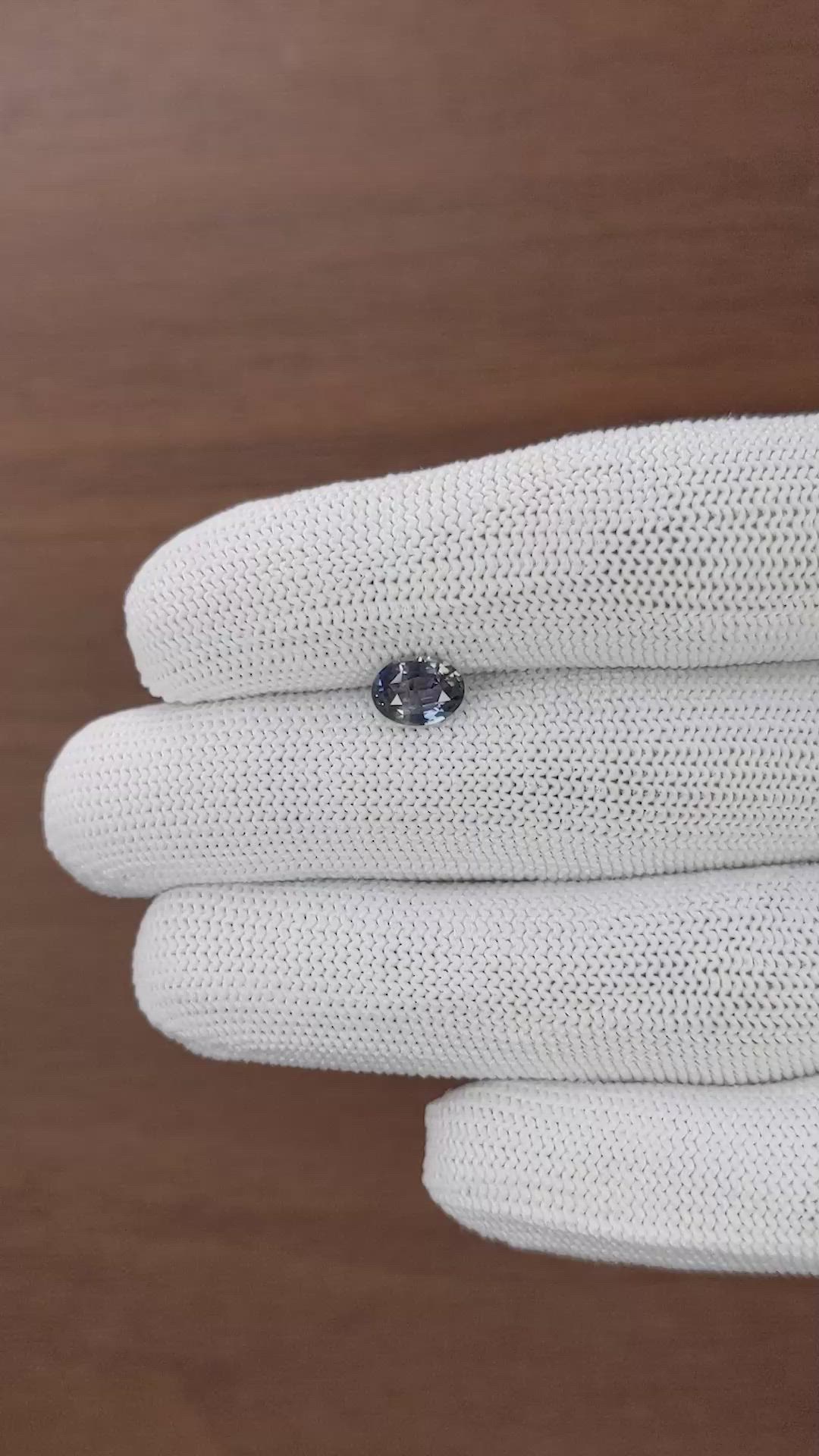 1.21 Ct. Greenish Blue Sapphire from Madagascar Size Video