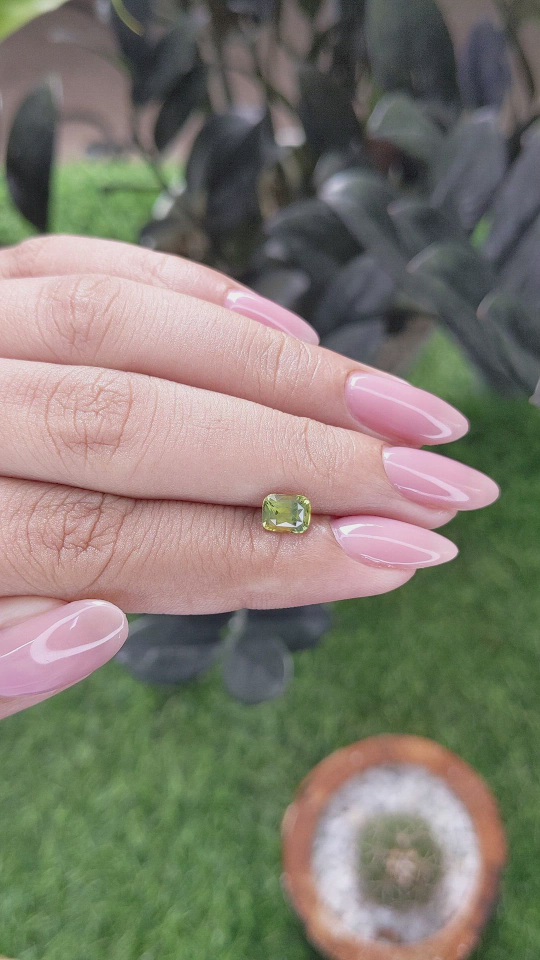1.10 Ct. Yellowish Green Sapphire from Madagascar Size Video