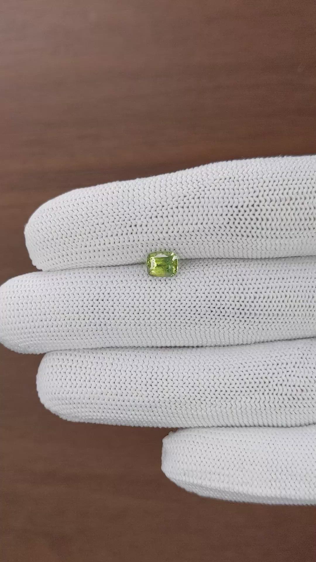 1.10 Ct. Yellowish Green Sapphire from Madagascar Size Video