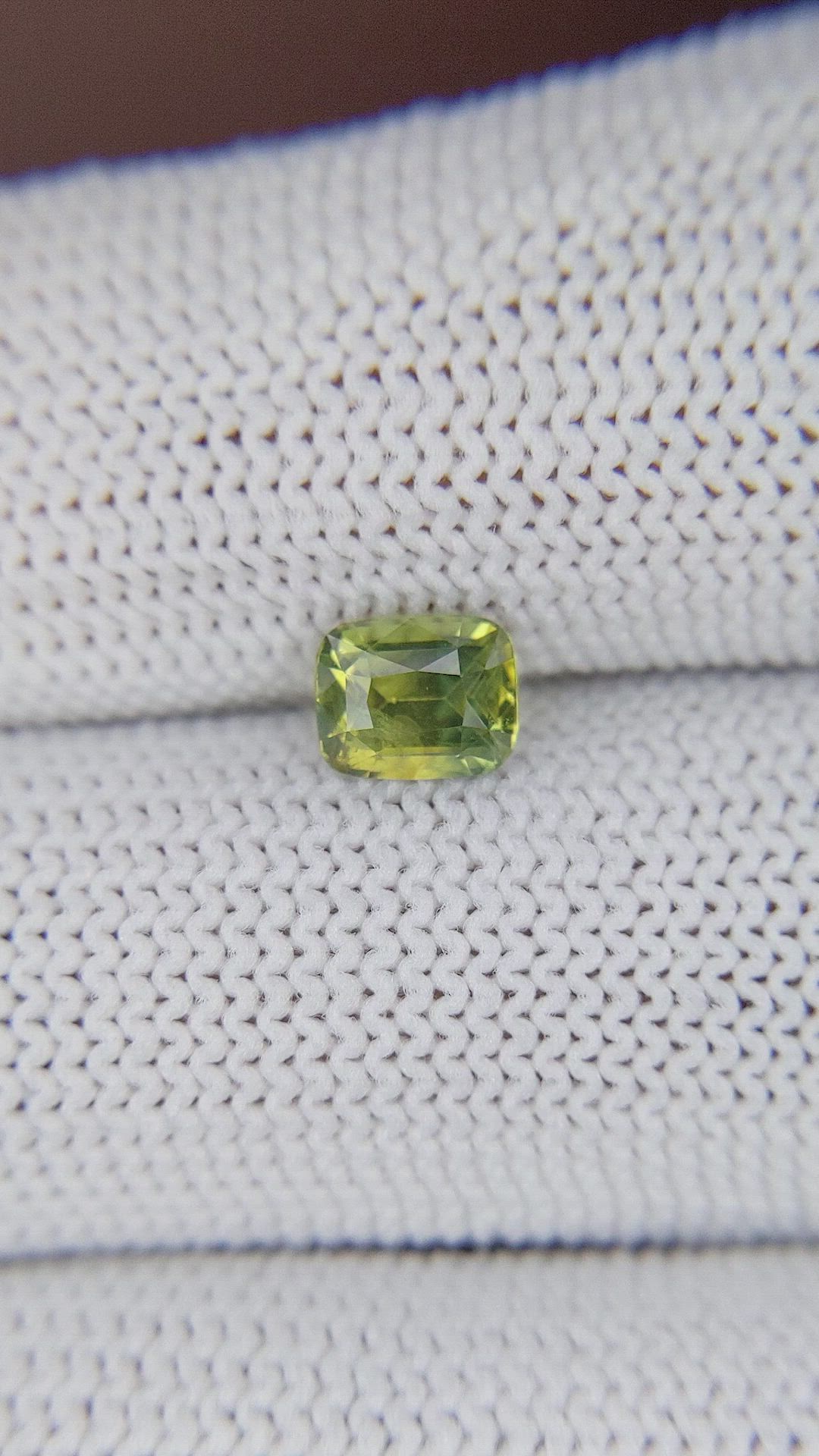 1.10 Ct. Yellowish Green Sapphire from Madagascar Size Video