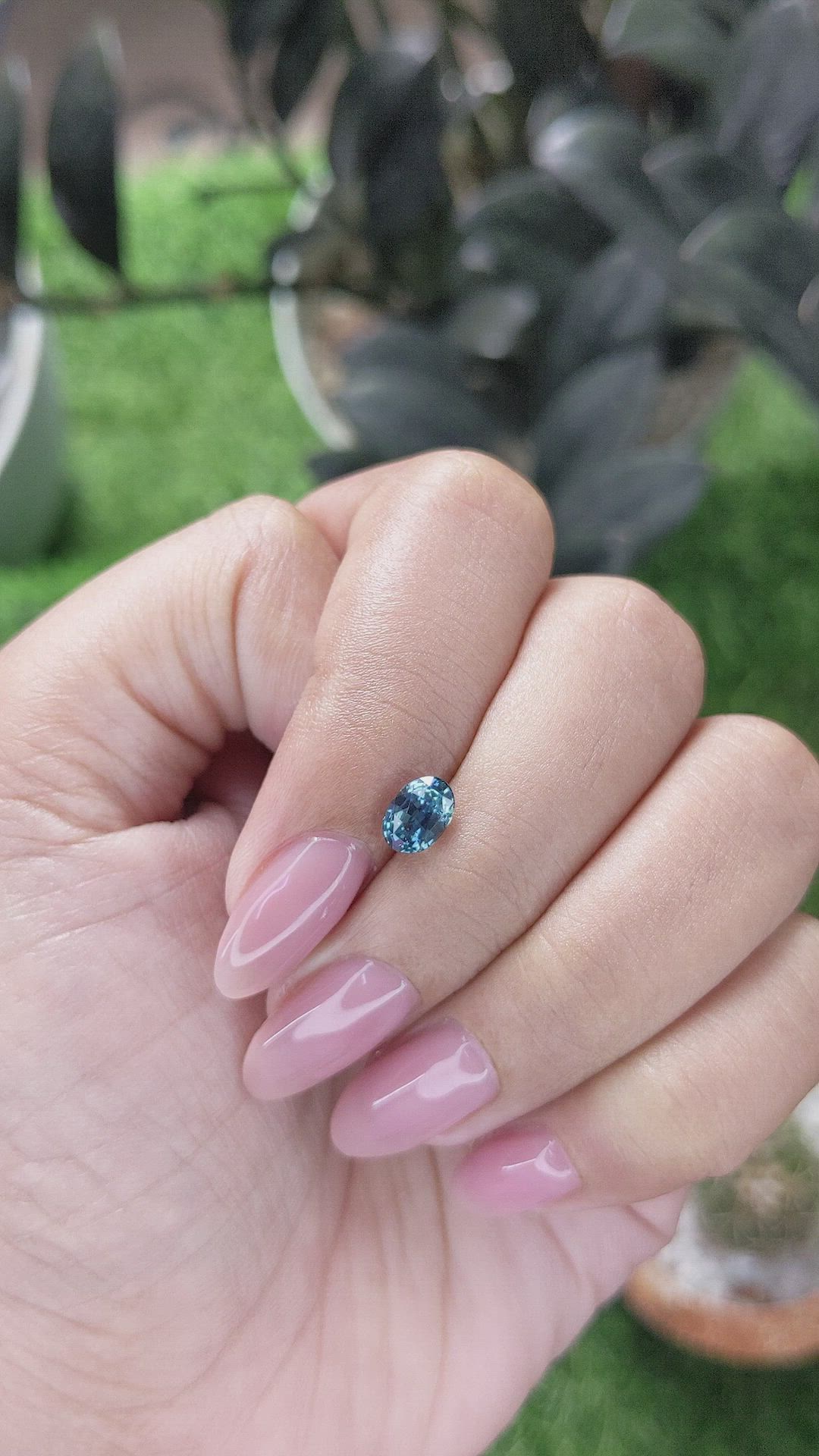 1.10 Ct. Greenish Blue Sapphire from Madagascar Size Video