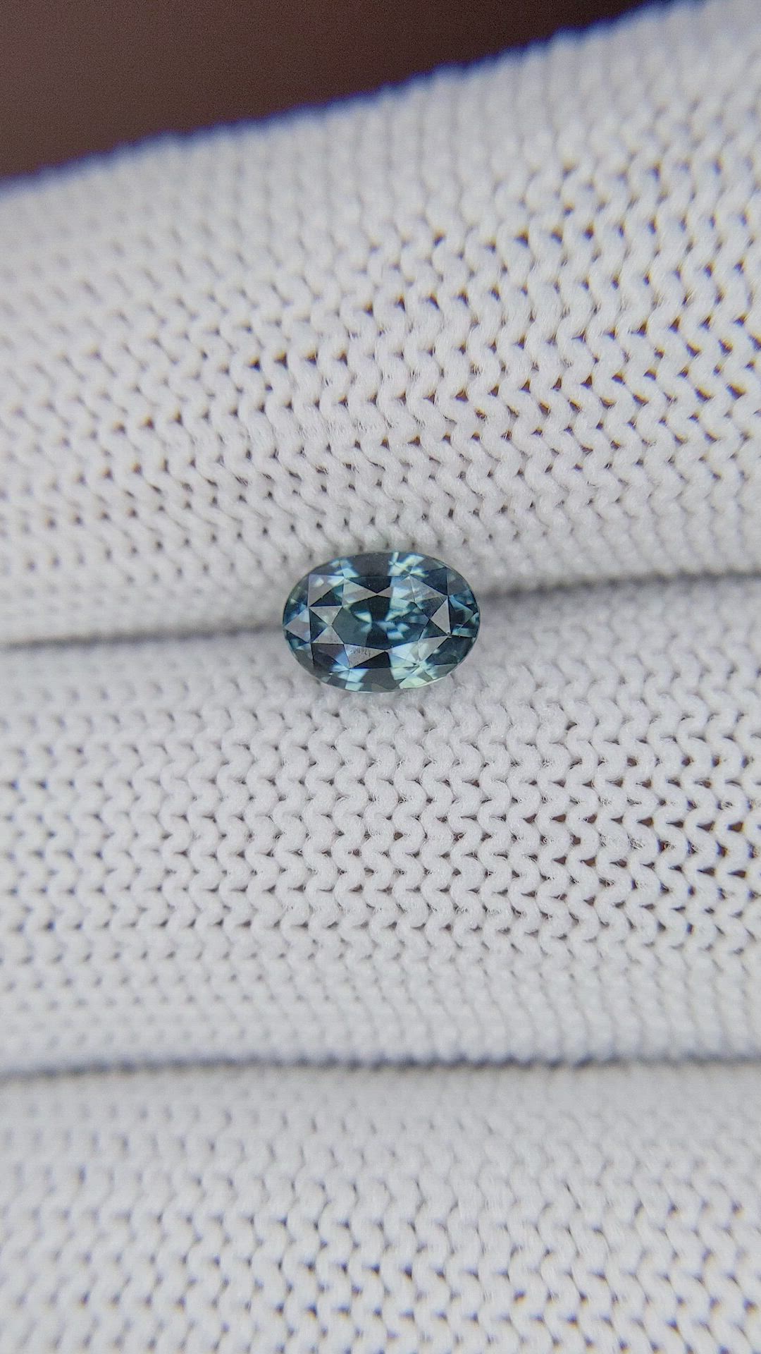 1.10 Ct. Greenish Blue Sapphire from Madagascar Size Video