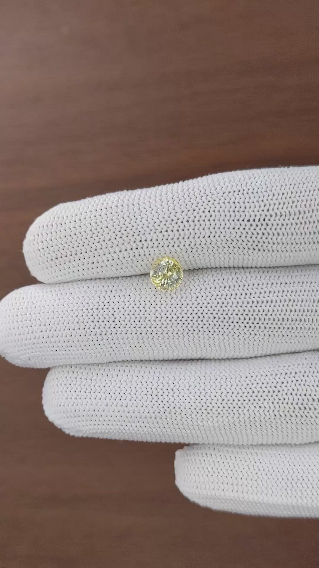 1.59 Ct. Yellow Sapphire from Ceylon (Sri Lanka) Size Video