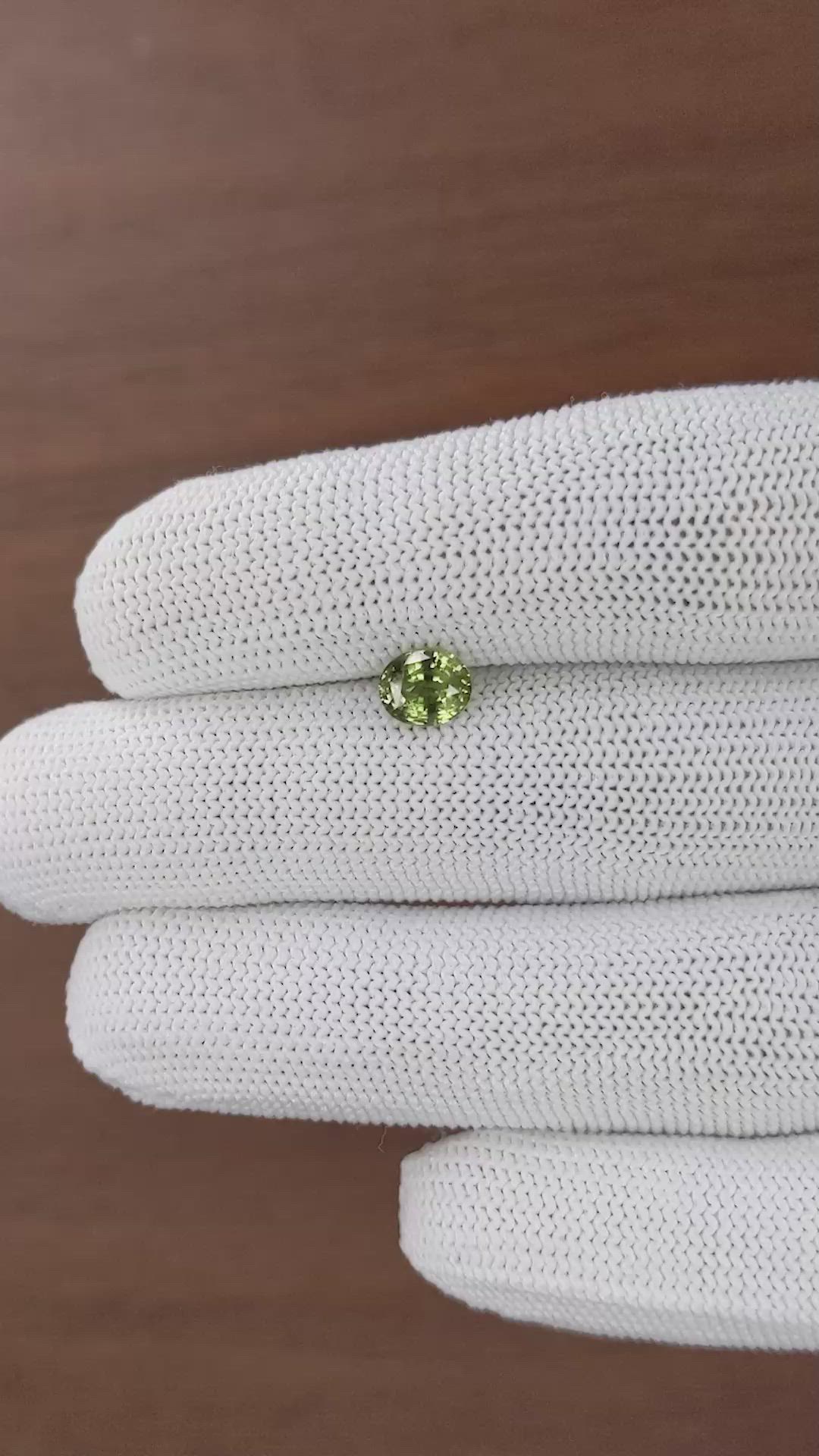 1.09 Ct. Green Sapphire from Ceylon (Sri Lanka) Size Video