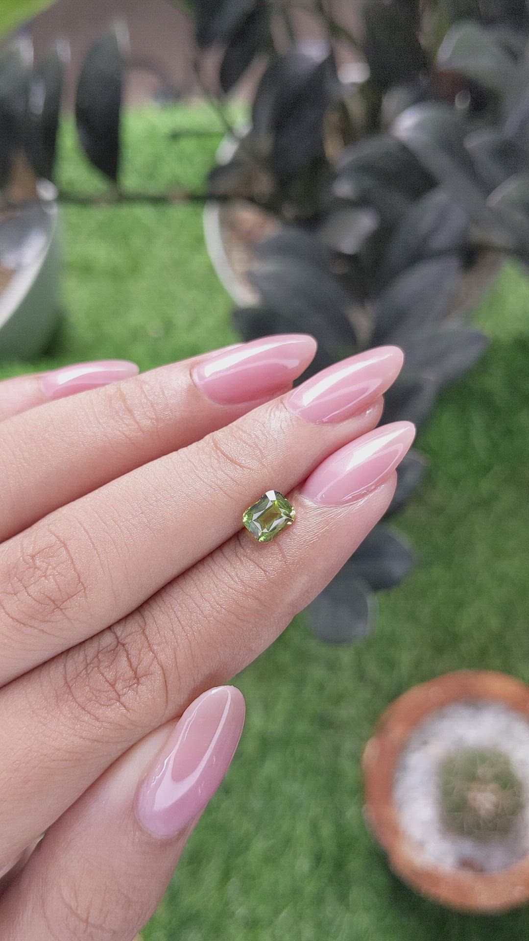 1.06 Ct. Yellowish Green Sapphire from Madagascar Size Video