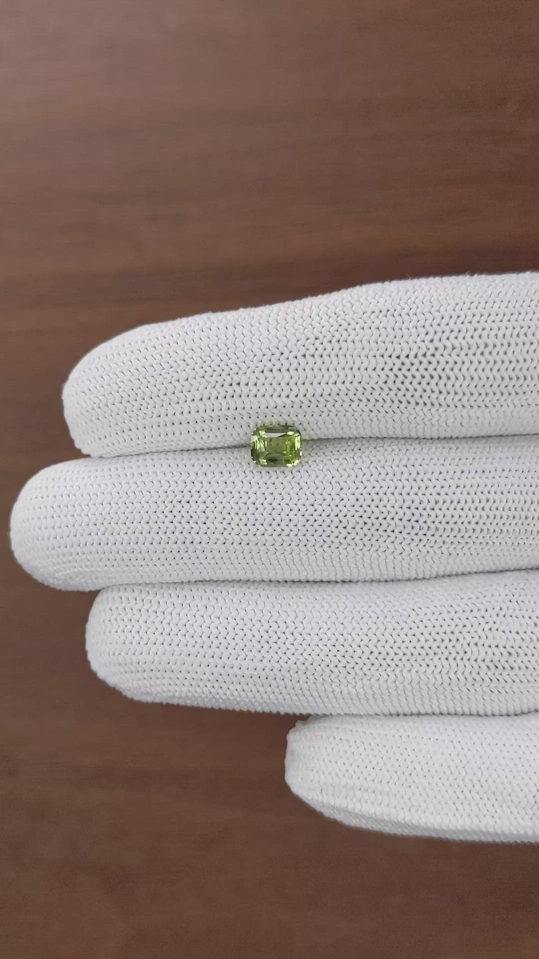 1.06 Ct. Yellowish Green Sapphire from Madagascar Size Video