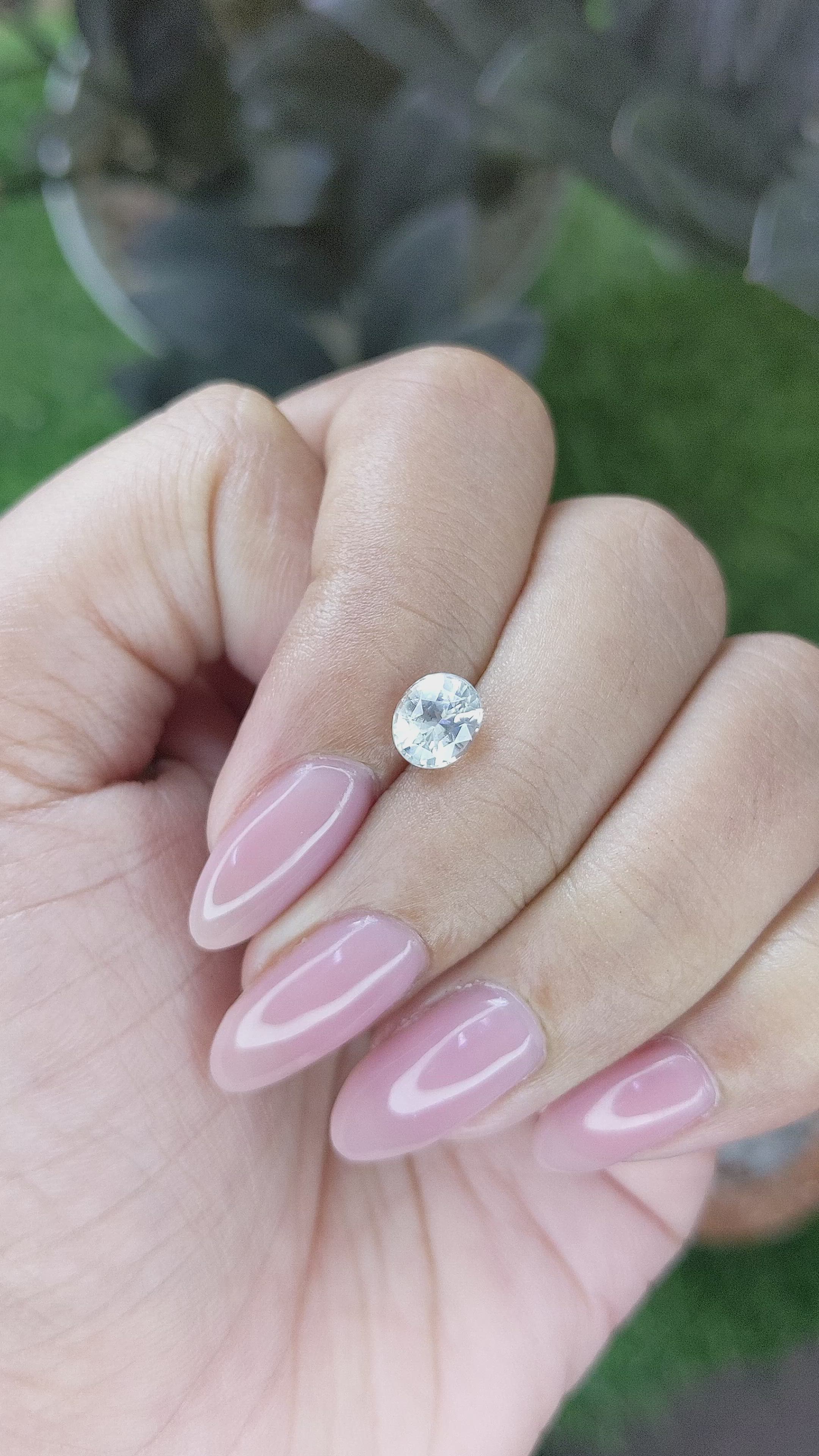 1.40 Ct. White Sapphire from Ceylon (Sri Lanka) Size Video