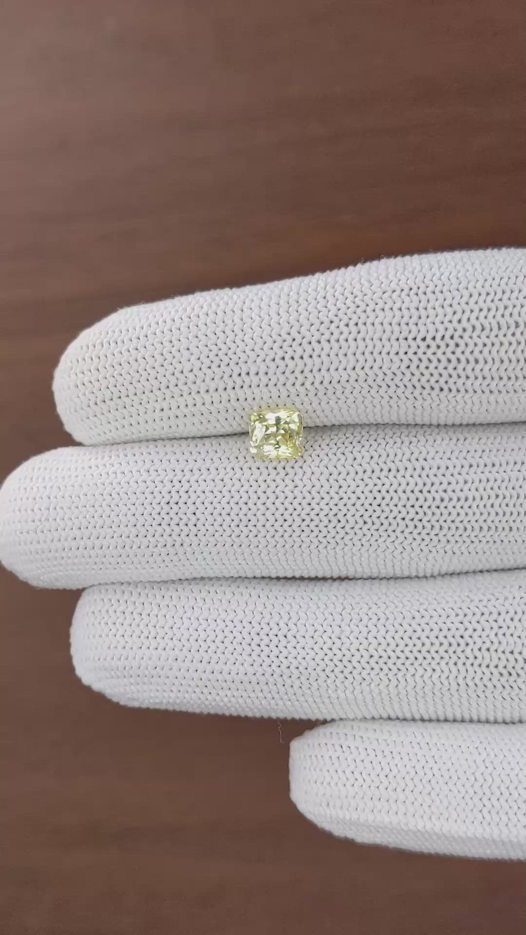 1.29 Ct. Yellow Sapphire from Ceylon (Sri Lanka) Size Video