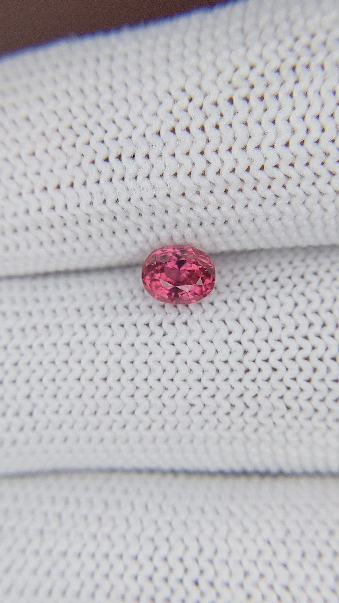 0.71 Ct. Reddish Pink Sapphire from Mozambique Size Video
