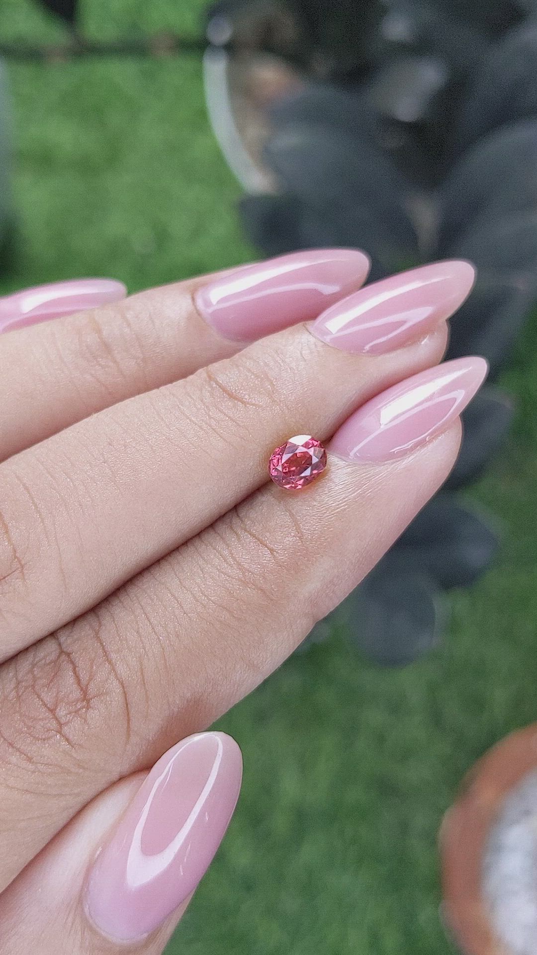 0.71 Ct. Reddish Pink Sapphire from Mozambique Size Video