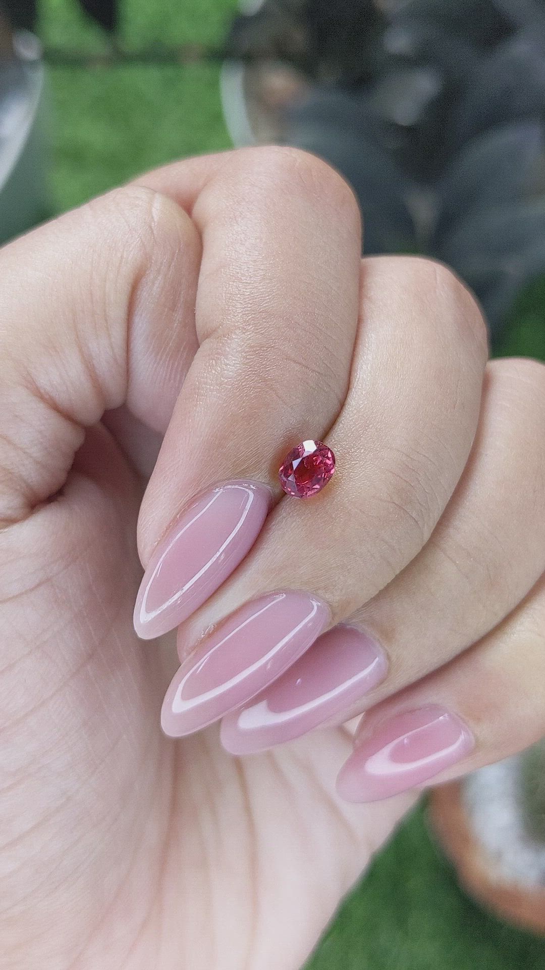 0.71 Ct. Reddish Pink Sapphire from Mozambique Size Video