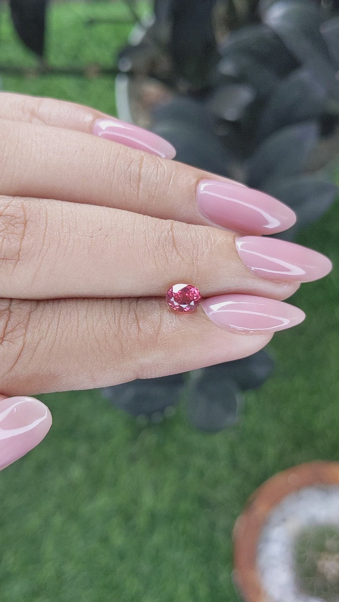 0.71 Ct. Reddish Pink Sapphire from Mozambique Size Video