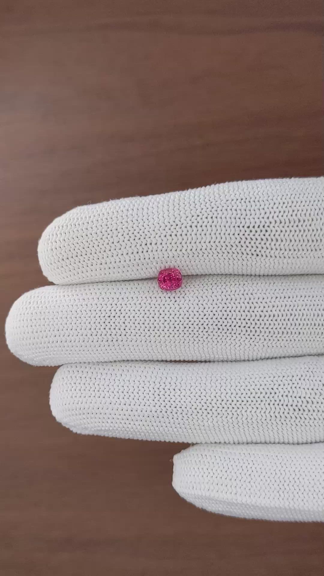 0.76 Ct. Reddish Pink Sapphire from Mozambique Size Video