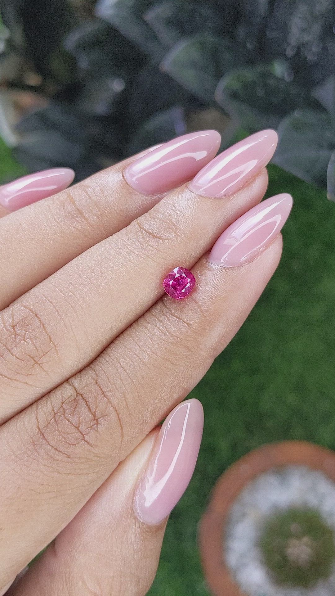 0.76 Ct. Reddish Pink Sapphire from Mozambique Size Video