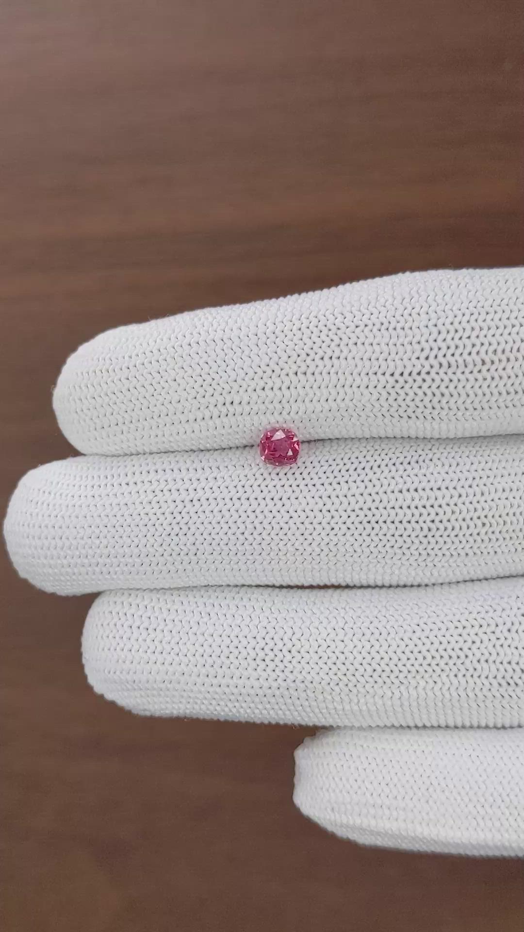 0.64 Ct. Reddish Pink Sapphire from Mozambique Size Video