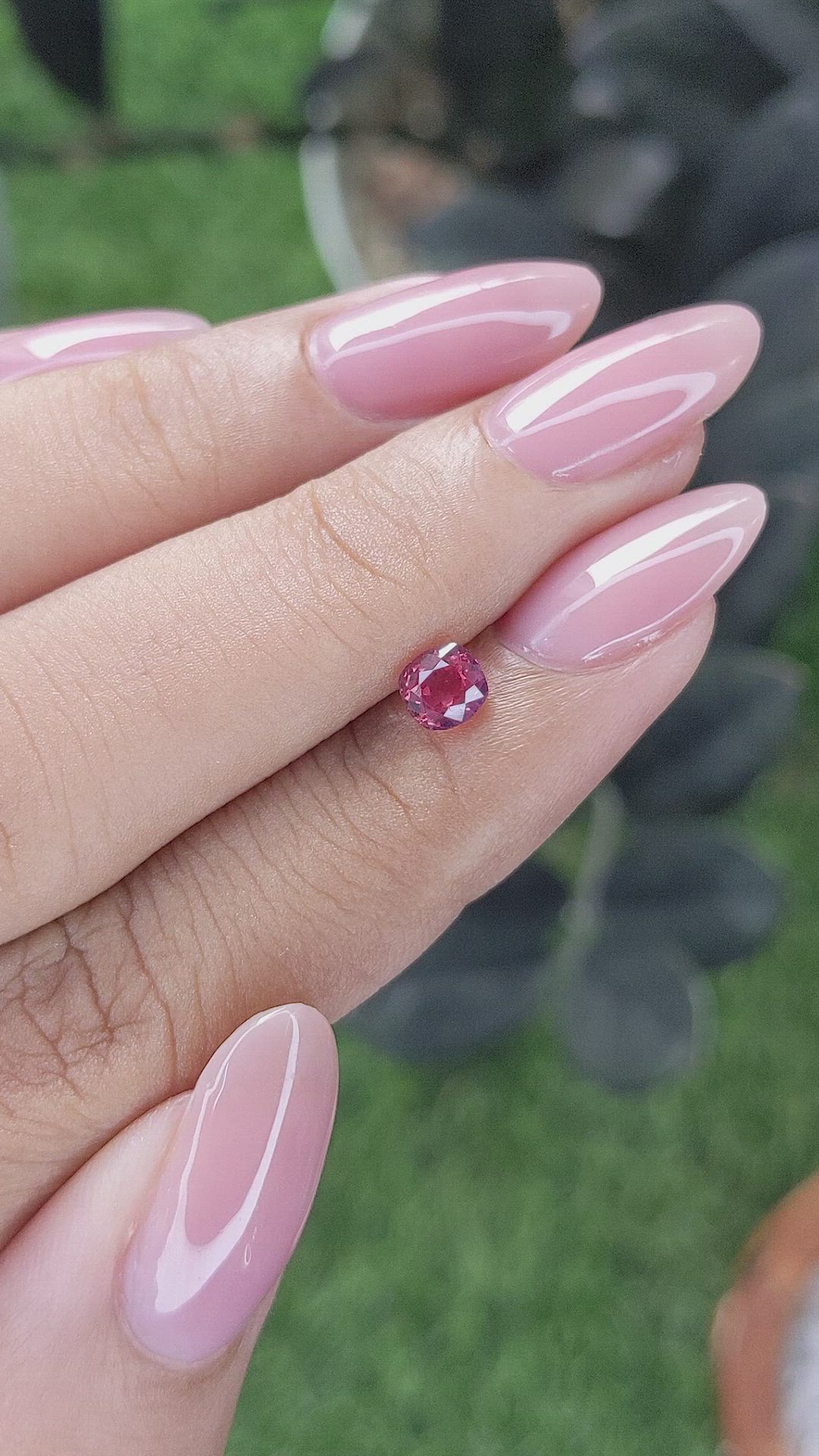 0.64 Ct. Reddish Pink Sapphire from Mozambique Size Video