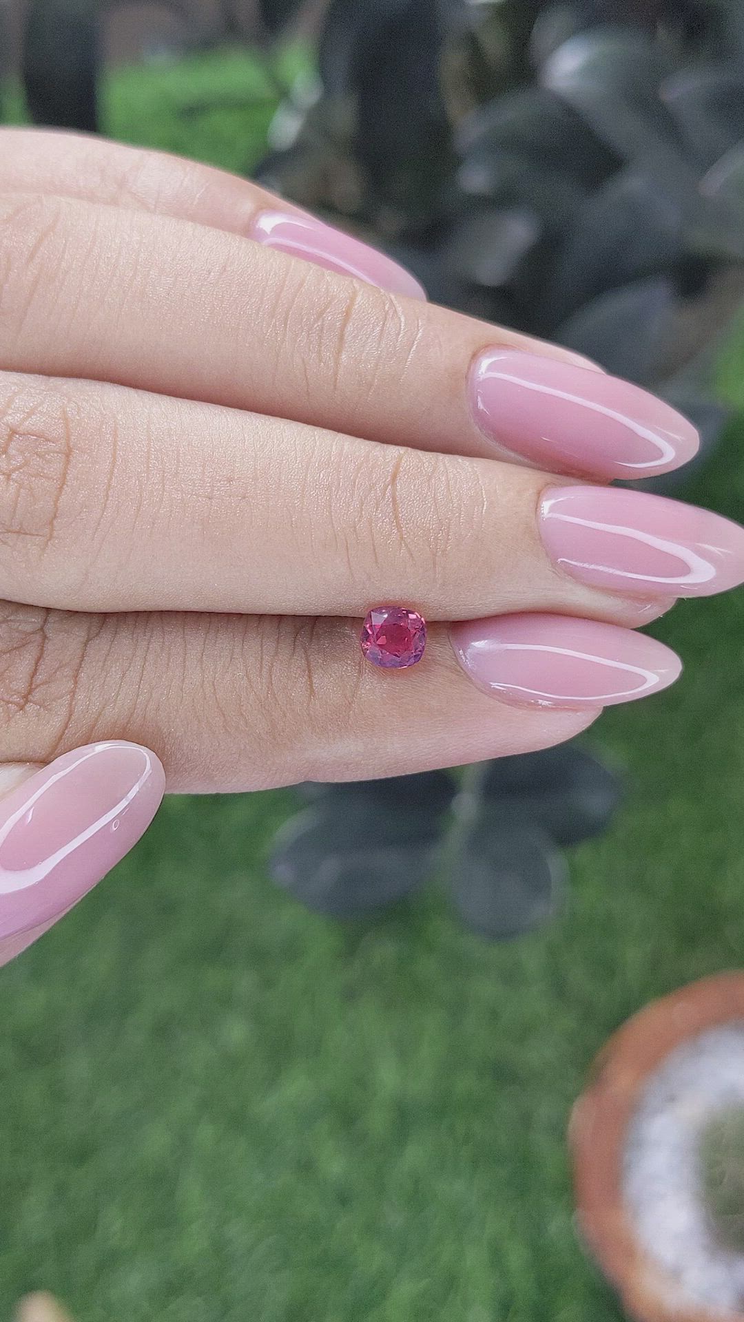 0.64 Ct. Reddish Pink Sapphire from Mozambique Size Video