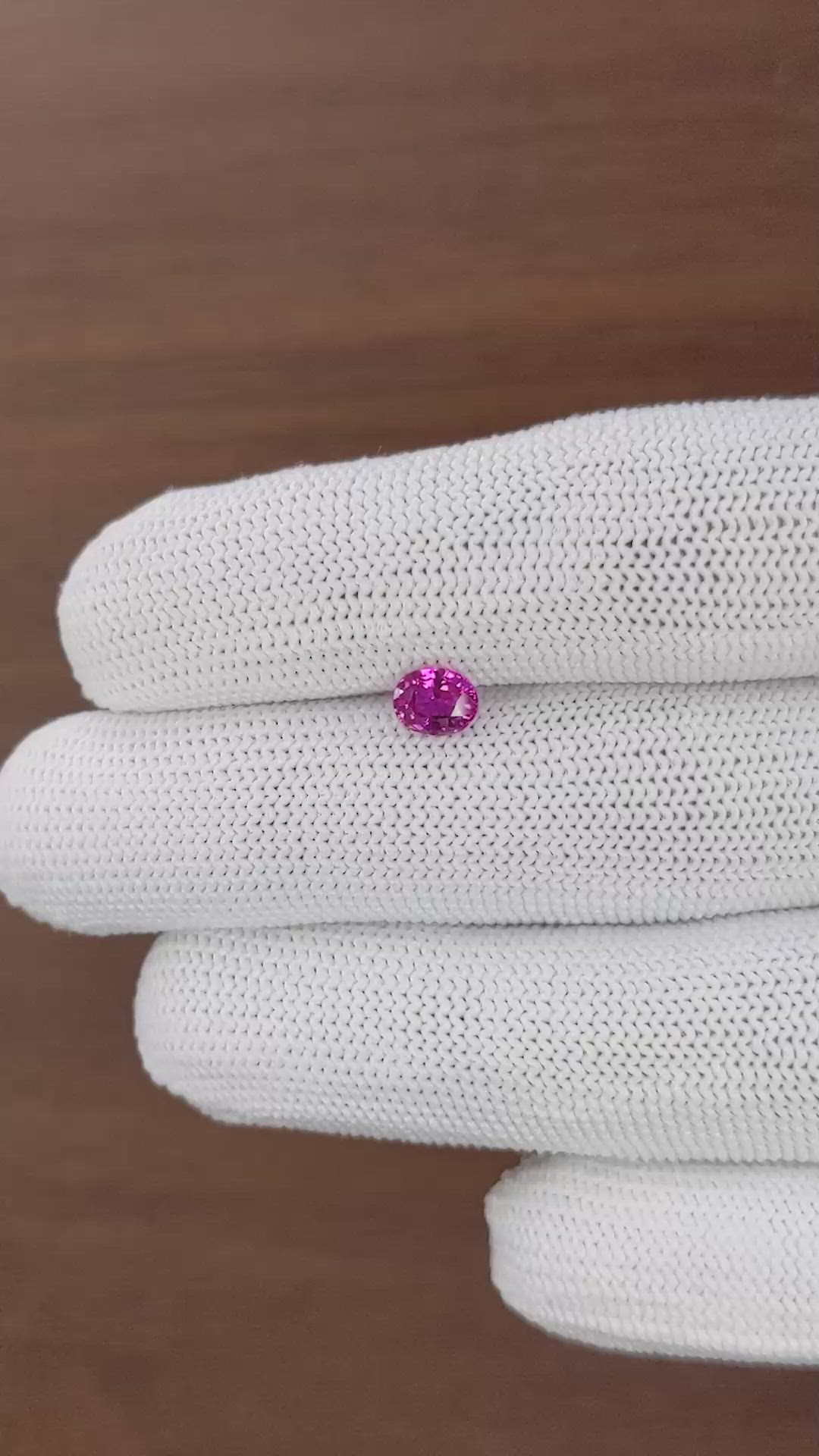 0.83 Ct. Purplish Pink Sapphire from Mozambique Size Video