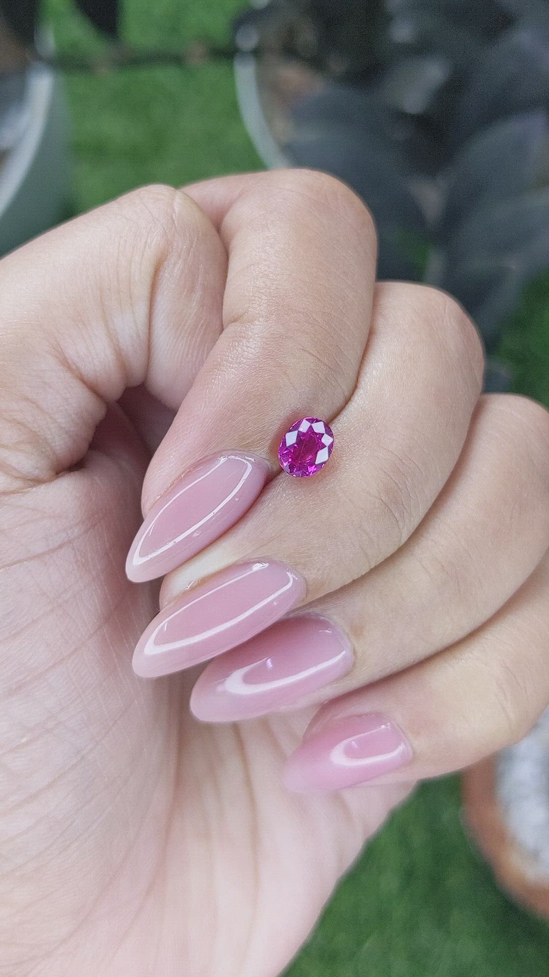 0.83 Ct. Purplish Pink Sapphire from Mozambique Size Video