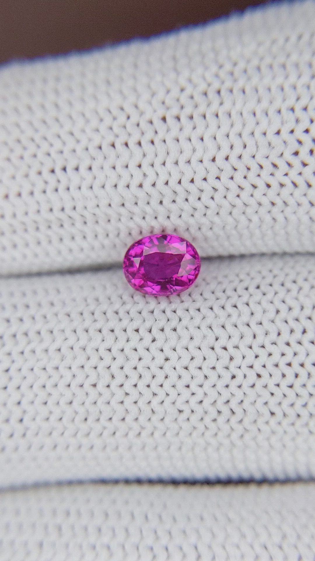 0.83 Ct. Purplish Pink Sapphire from Mozambique Size Video