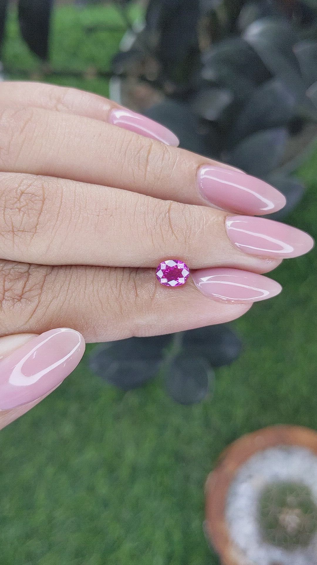 0.83 Ct. Purplish Pink Sapphire from Mozambique Size Video