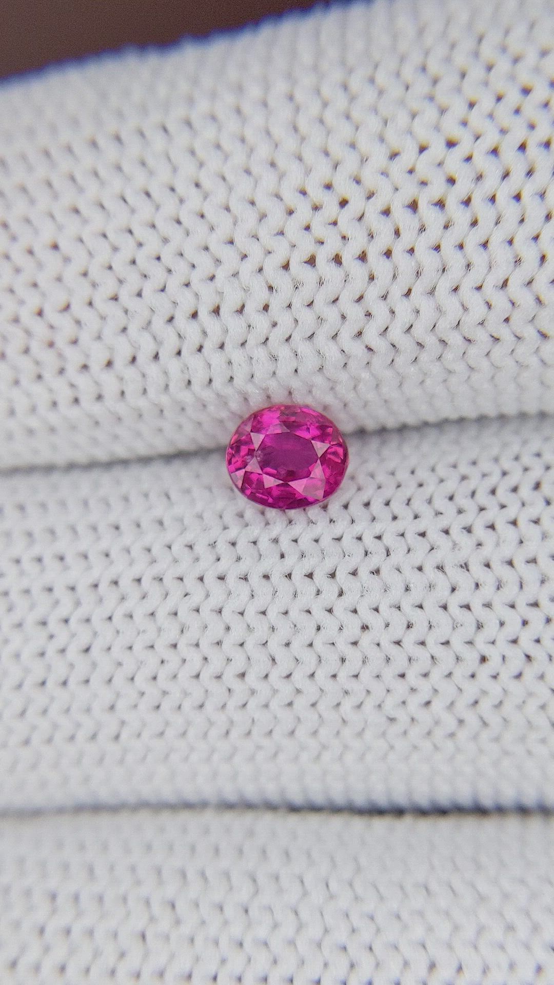 0.52 Ct. Purplish Pink Sapphire from Mozambique Size Video