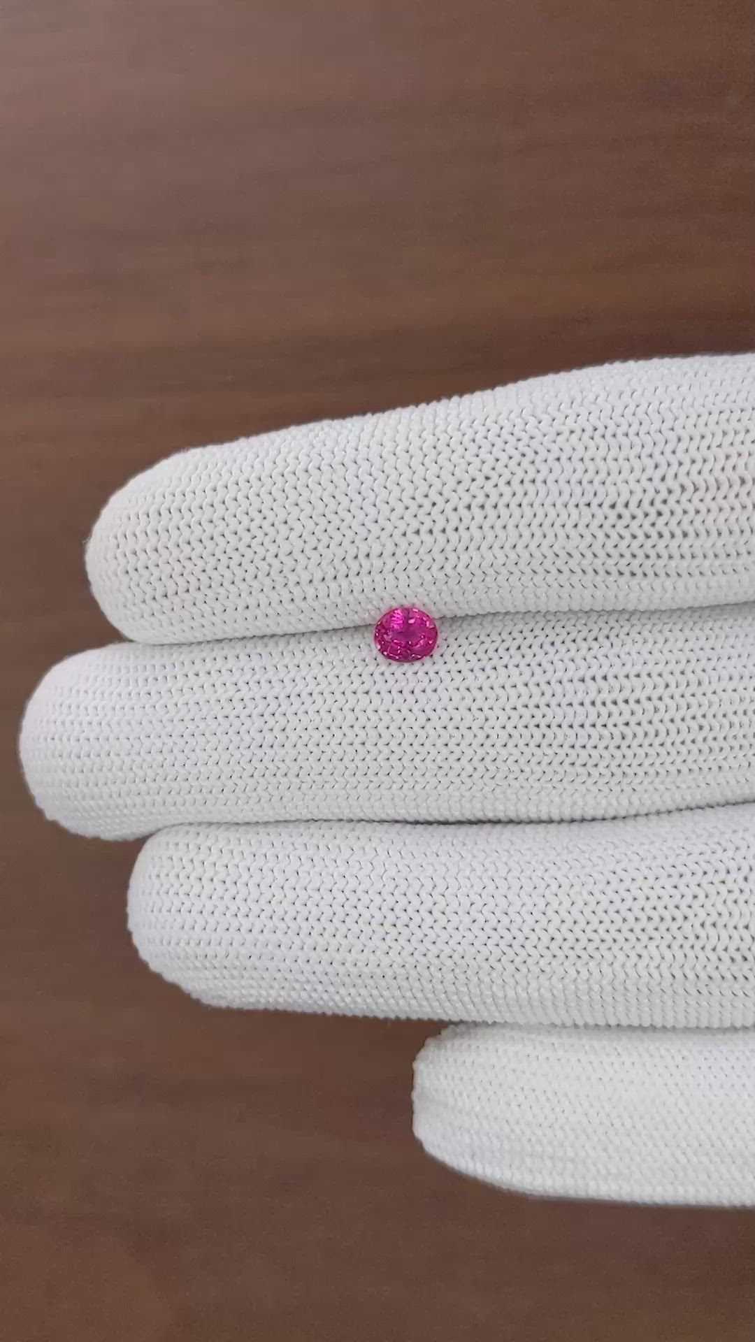 0.52 Ct. Purplish Pink Sapphire from Mozambique Size Video