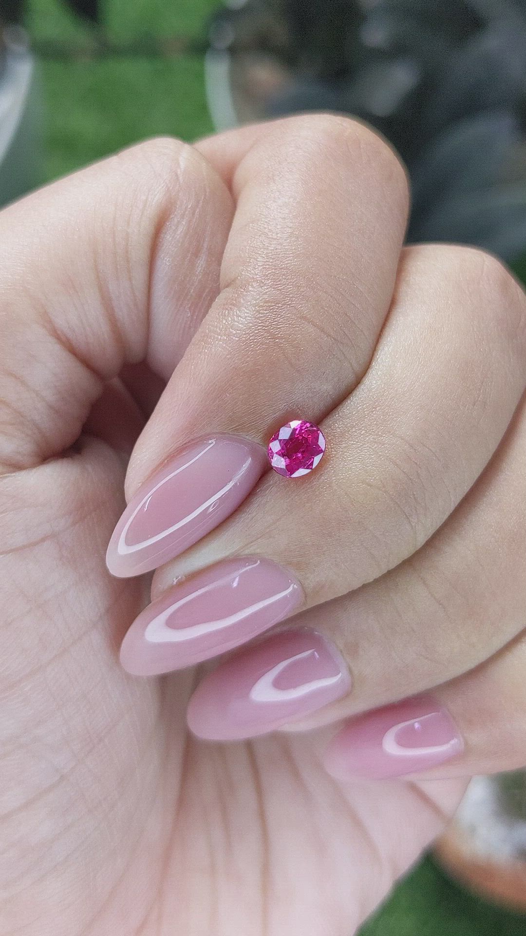 0.52 Ct. Purplish Pink Sapphire from Mozambique Size Video