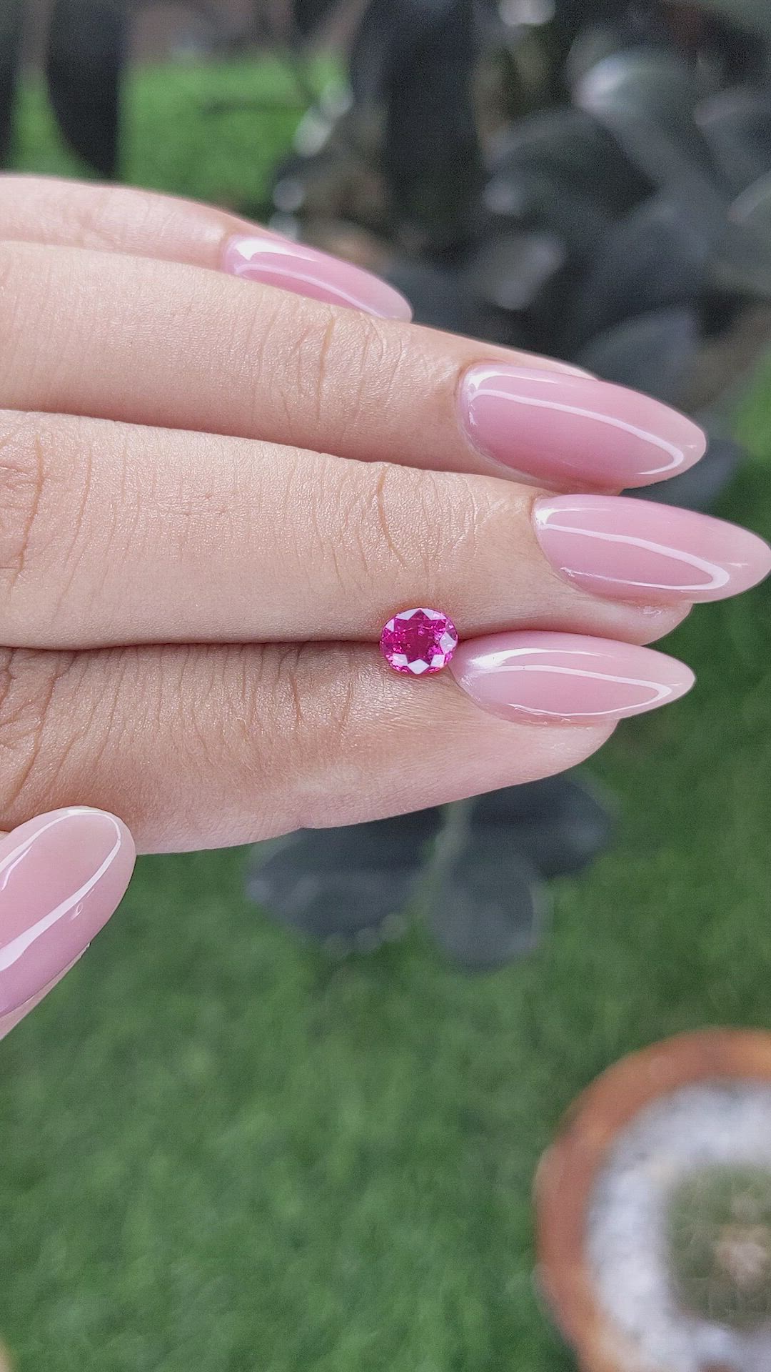 0.52 Ct. Purplish Pink Sapphire from Mozambique Size Video