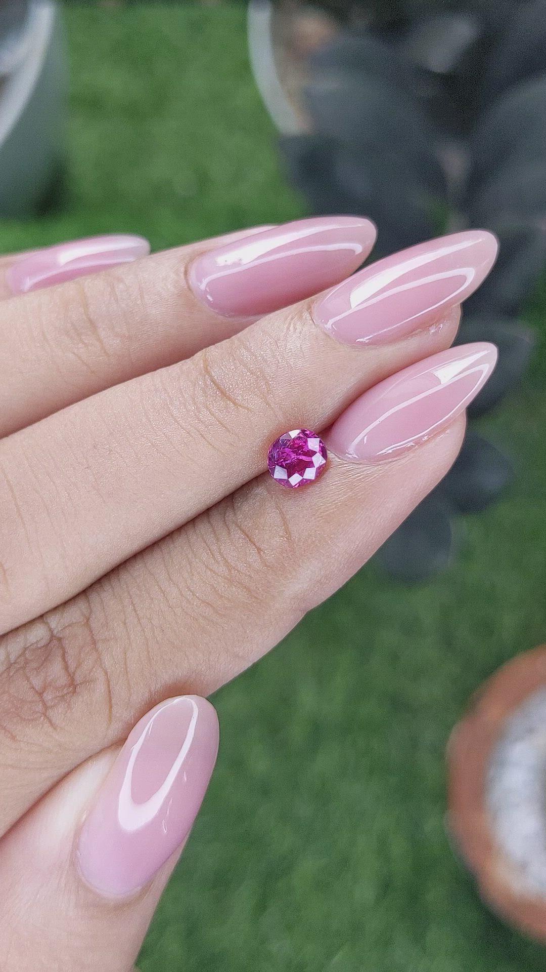0.68 Ct. Purplish Pink Sapphire from Mozambique Size Video