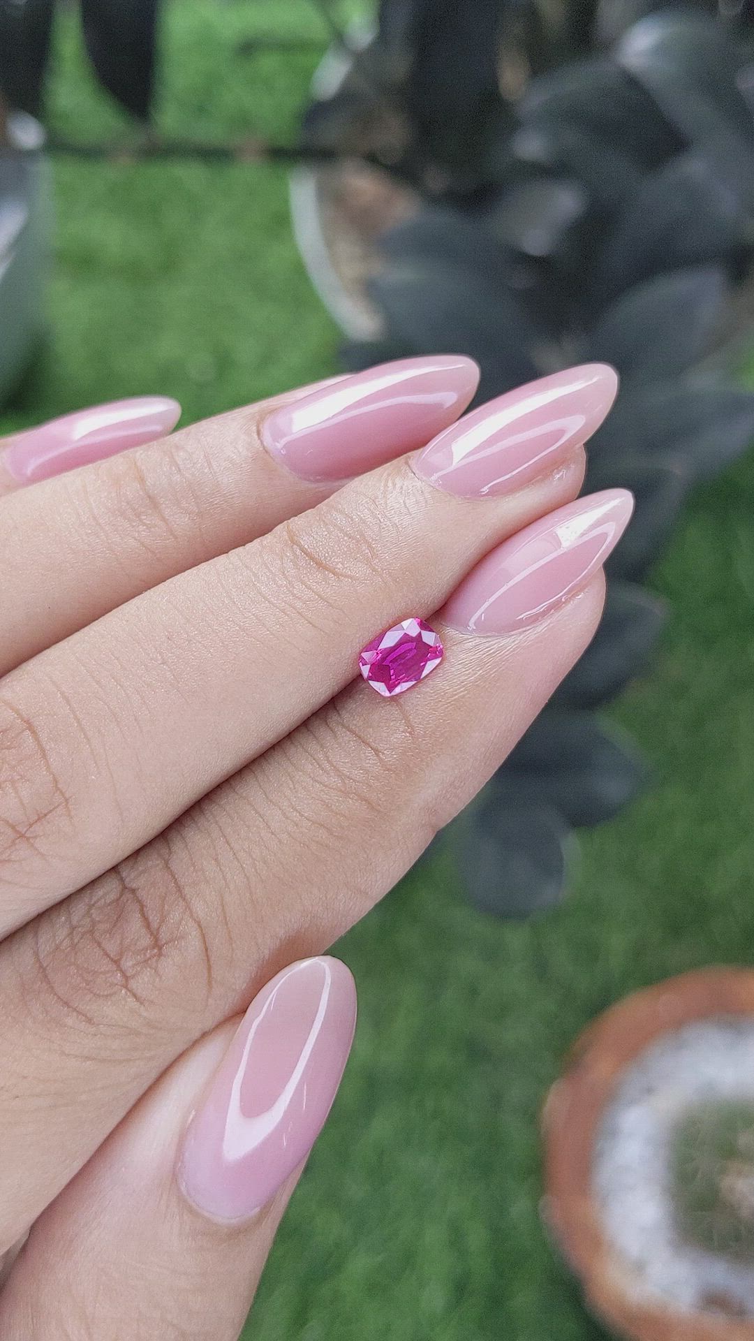 0.52 Ct. Purplish Pink Sapphire from Mozambique Size Video