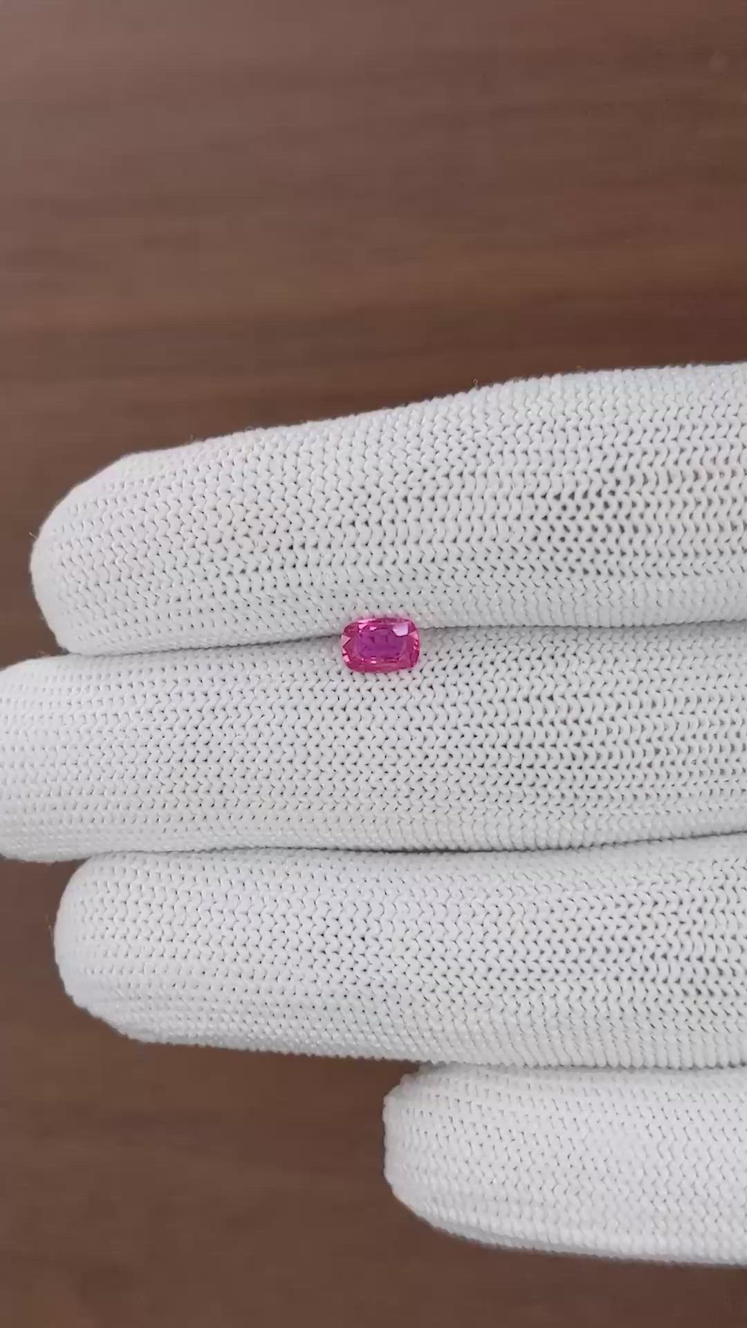 0.52 Ct. Purplish Pink Sapphire from Mozambique Size Video