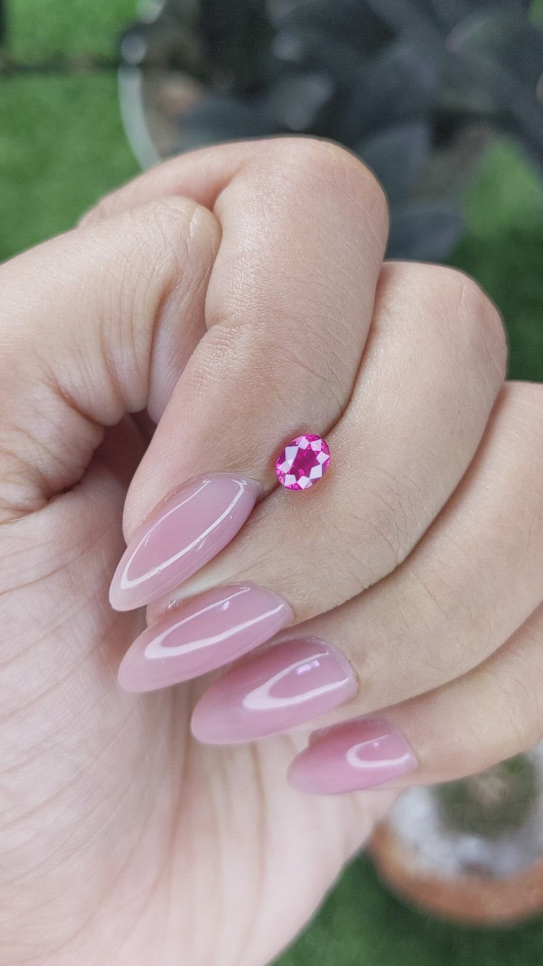 0.59 Ct. Reddish Pink Sapphire from Mozambique Size Video
