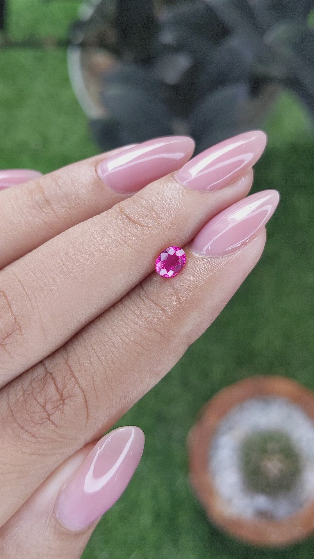0.59 Ct. Reddish Pink Sapphire from Mozambique Size Video