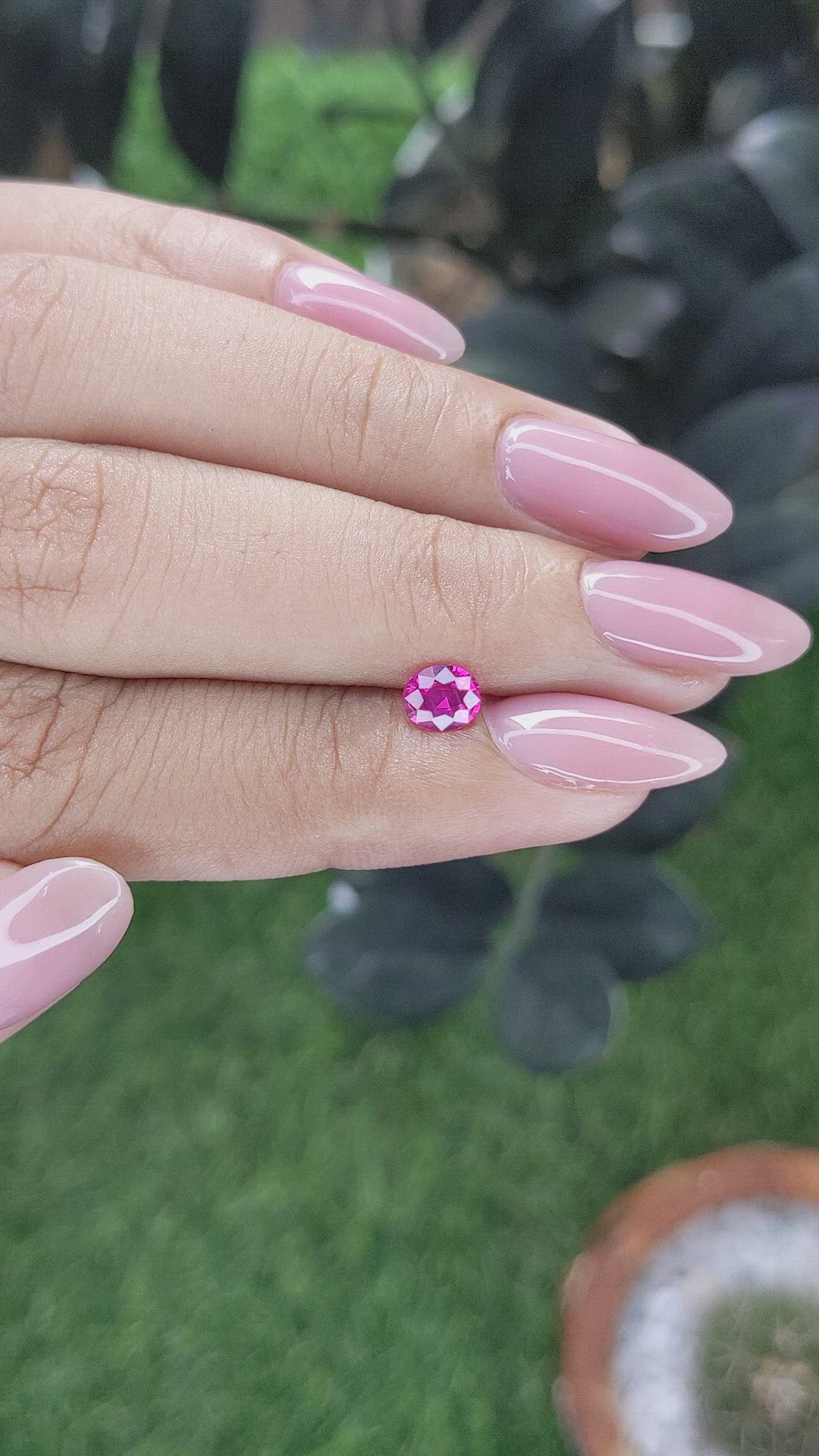 0.51 Ct. Purplish Pink Sapphire from Mozambique Size Video
