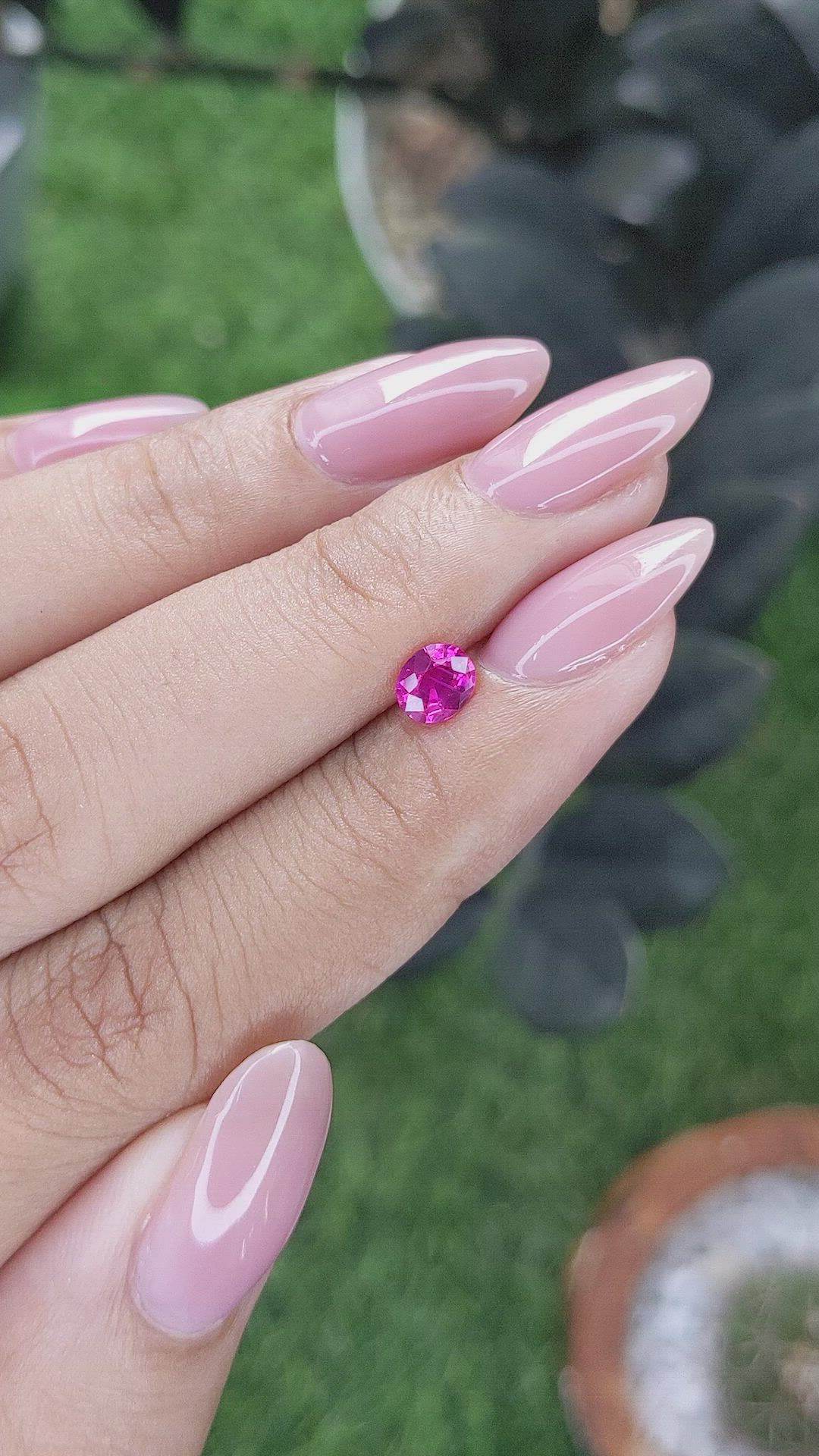 0.51 Ct. Purplish Pink Sapphire from Mozambique Size Video