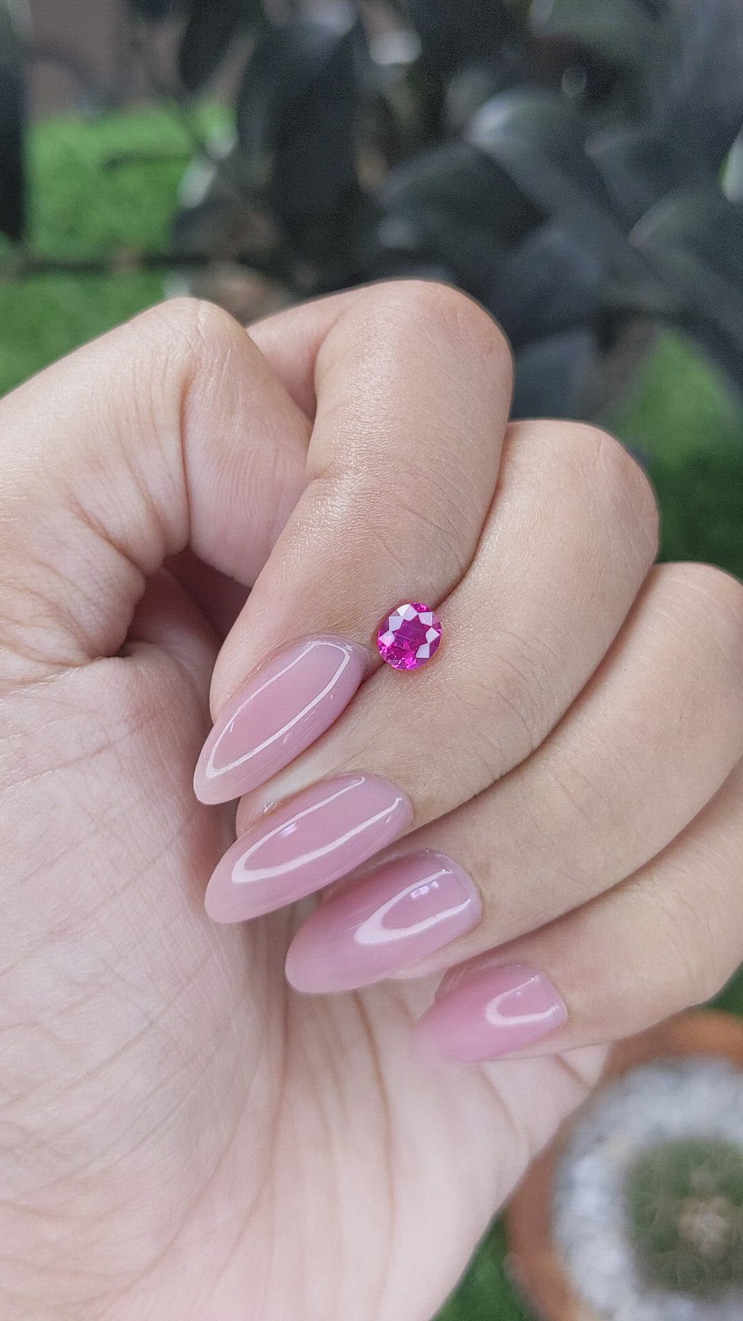 0.51 Ct. Purplish Pink Sapphire from Mozambique Size Video