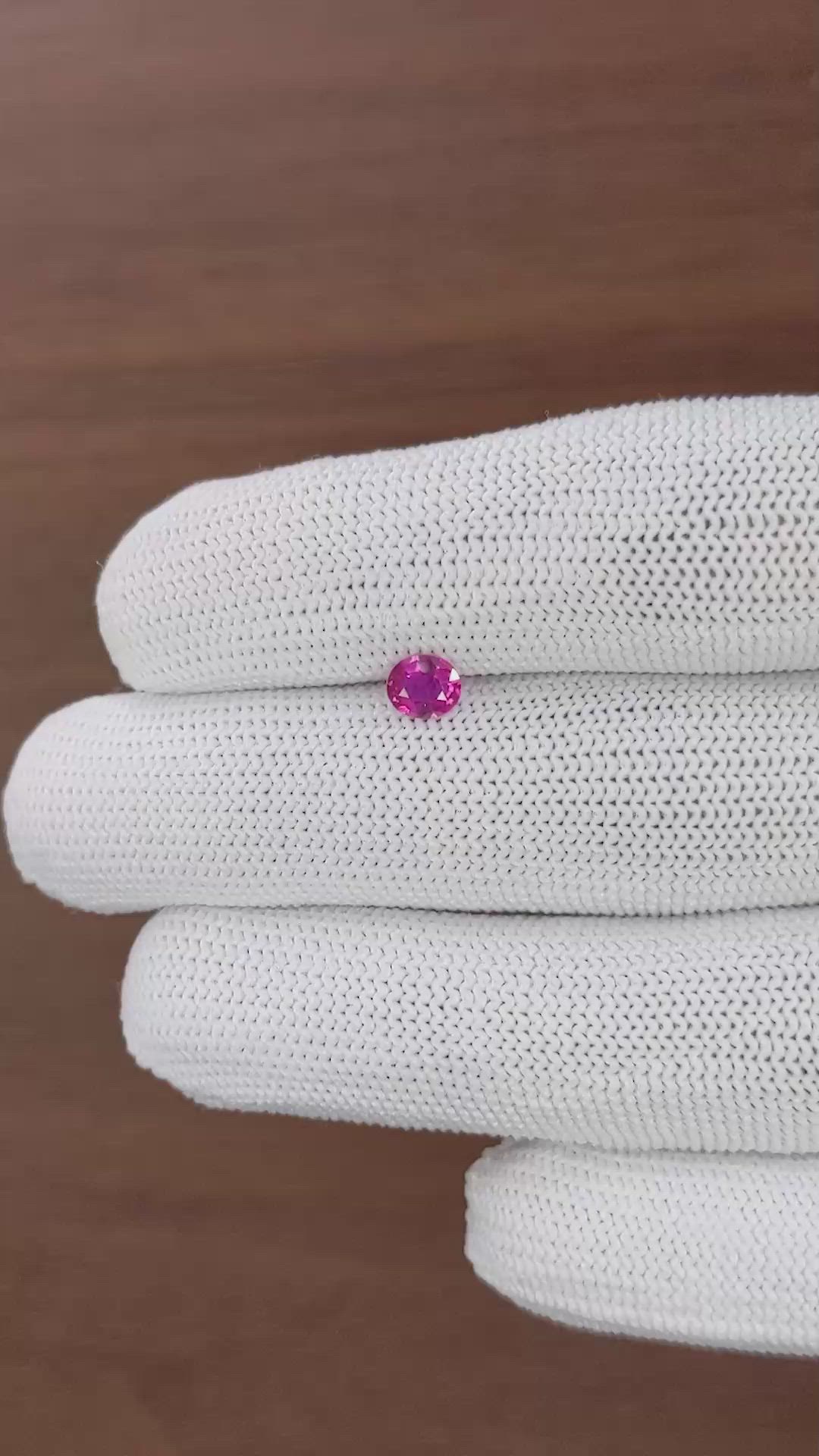 0.51 Ct. Purplish Pink Sapphire from Mozambique Size Video